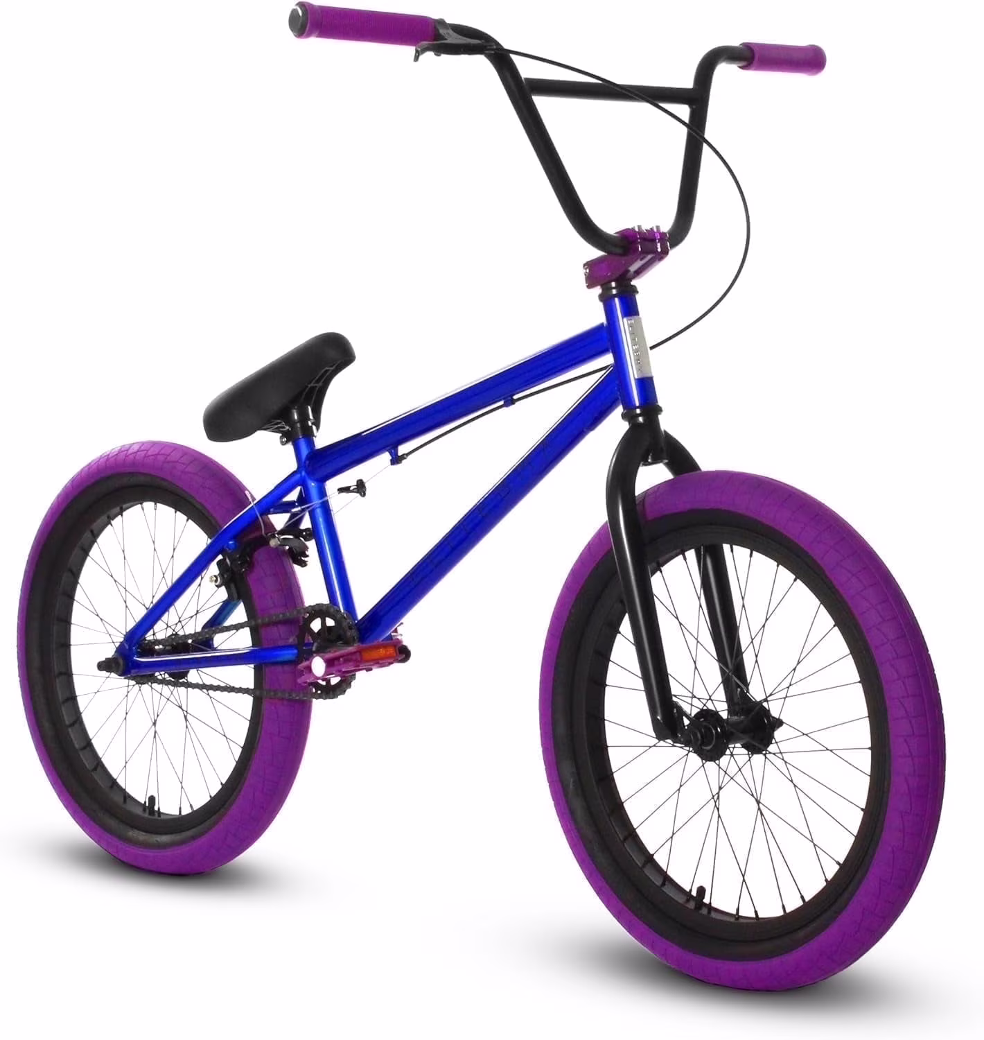 Elite BMX Bicycle 20” Freestyle Bike - Stealth Blue Purple Ideal for Ages 7 to 18 Years