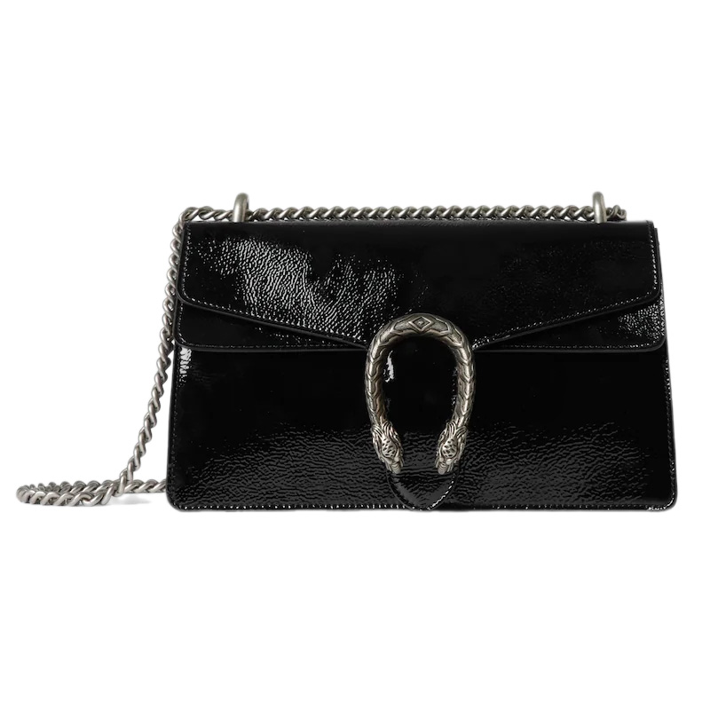 Dionysus Small Shoulder Bag in Black Patent Leather1:1High-quality replica