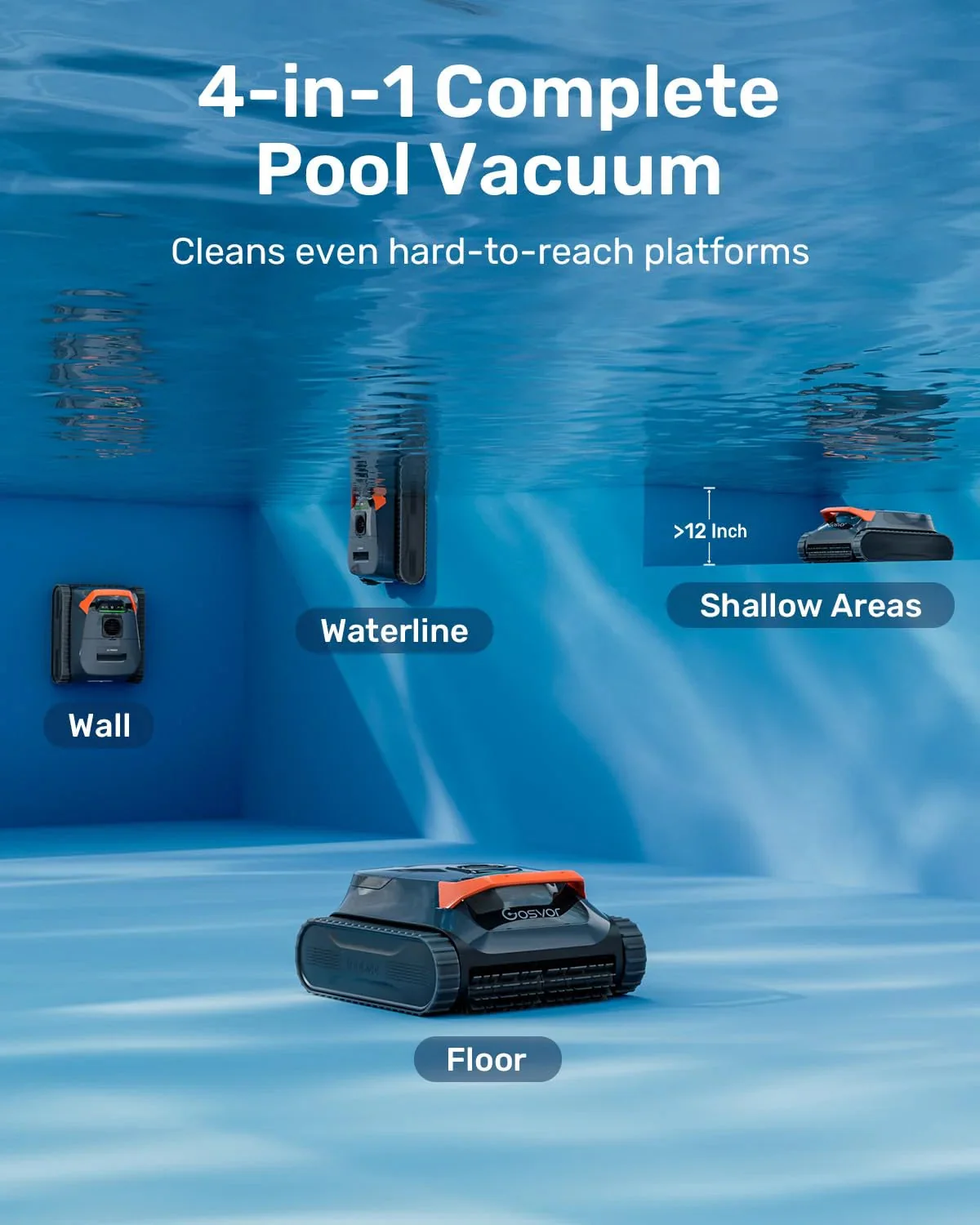 Cordless Robotic Pool Vacuum Cleaner With Smart Navigation And Wall And Waterline Cleaning - Image 7 Cordless Robotic Pool Vacuum Cleaner With Smart Navigation And Wall And Waterline Cleaning - Image 7