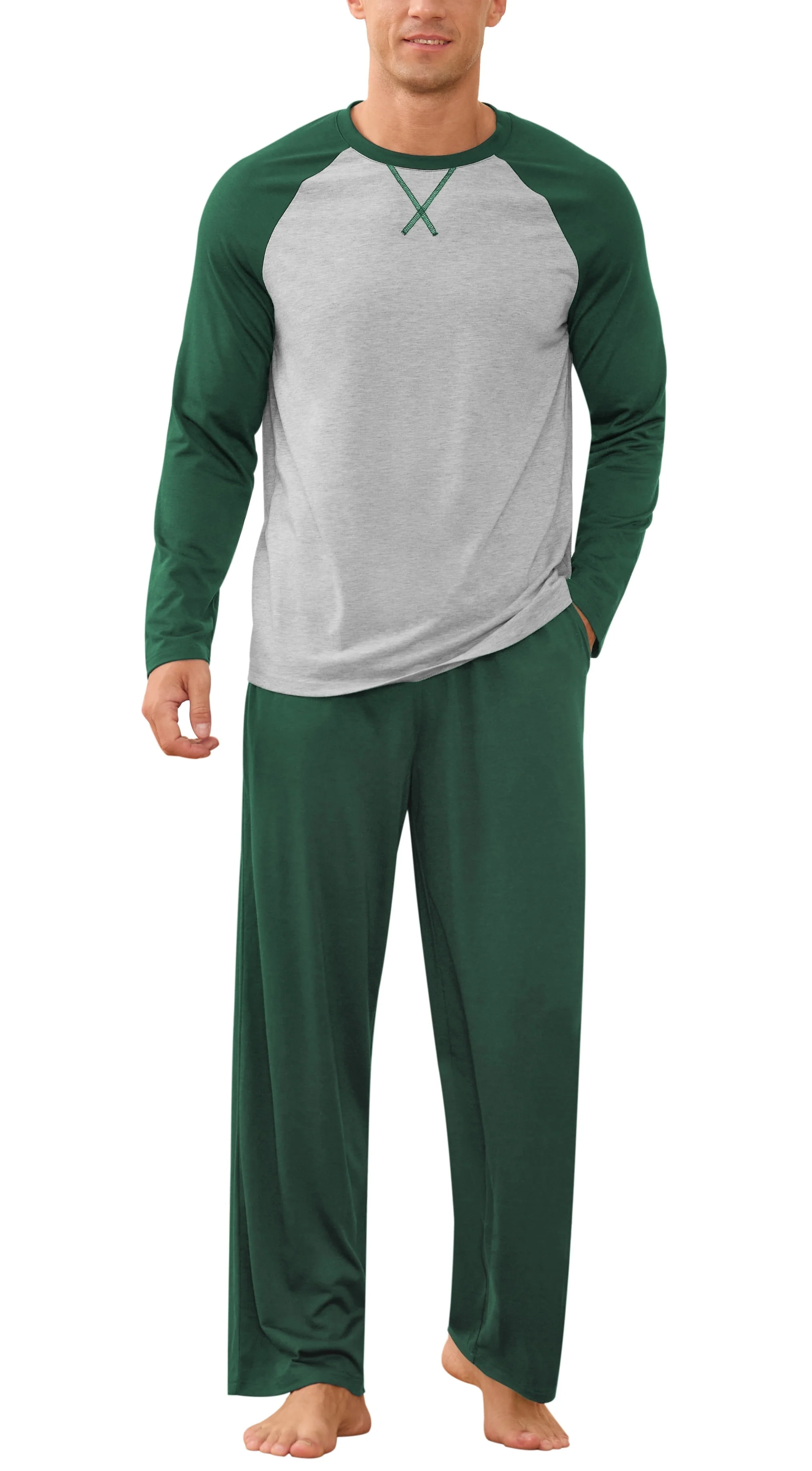 Iceglad Men's Pajamas Set Long Sleeve Sleepwear with Pockets Comfortable Lightweight Pjs Sets for Men - Image 14 Iceglad Men's Pajamas Set Long Sleeve Sleepwear with Pockets Comfortable Lightweight Pjs Sets for Men - Image 14