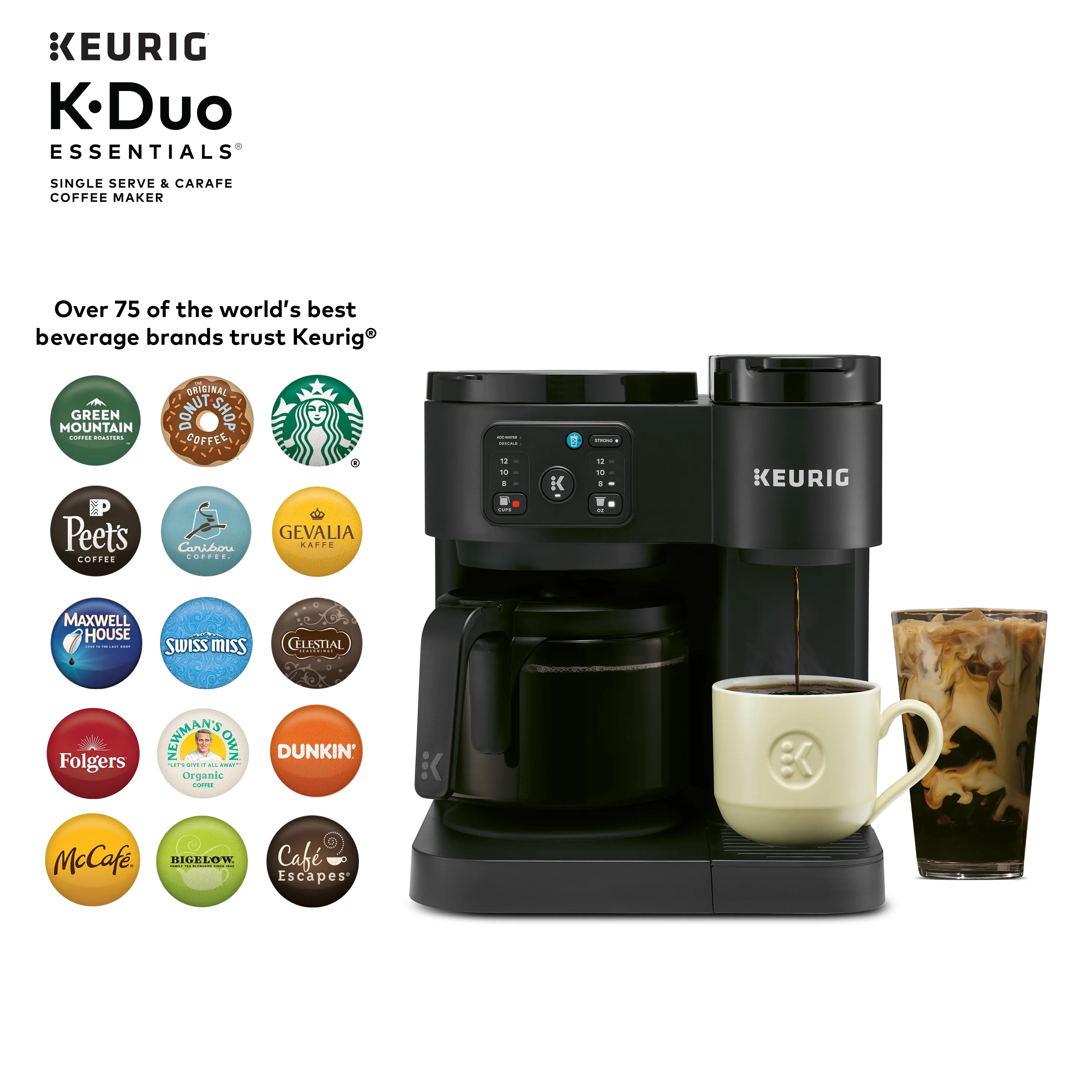 Keurig K-Duo Essentials, Hot & Iced Single-Serve K-Cup Pod Coffee Maker & Carafe, Moonlight Grey - Image 17