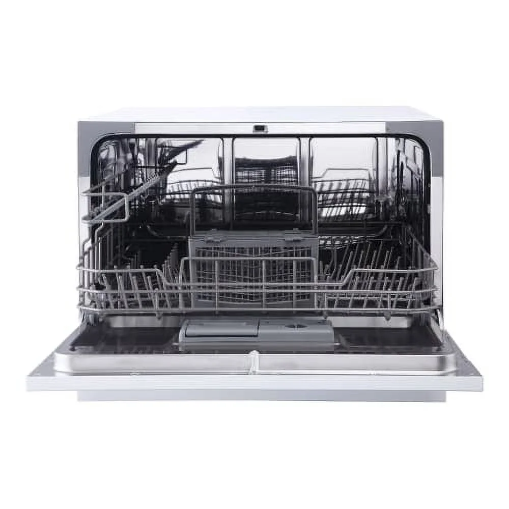 Magic Chef Energy Star 6-Place Setting Countertop Dishwasher (Model MCSCD6W5)  Fits under cabinetry as it sits 17.2