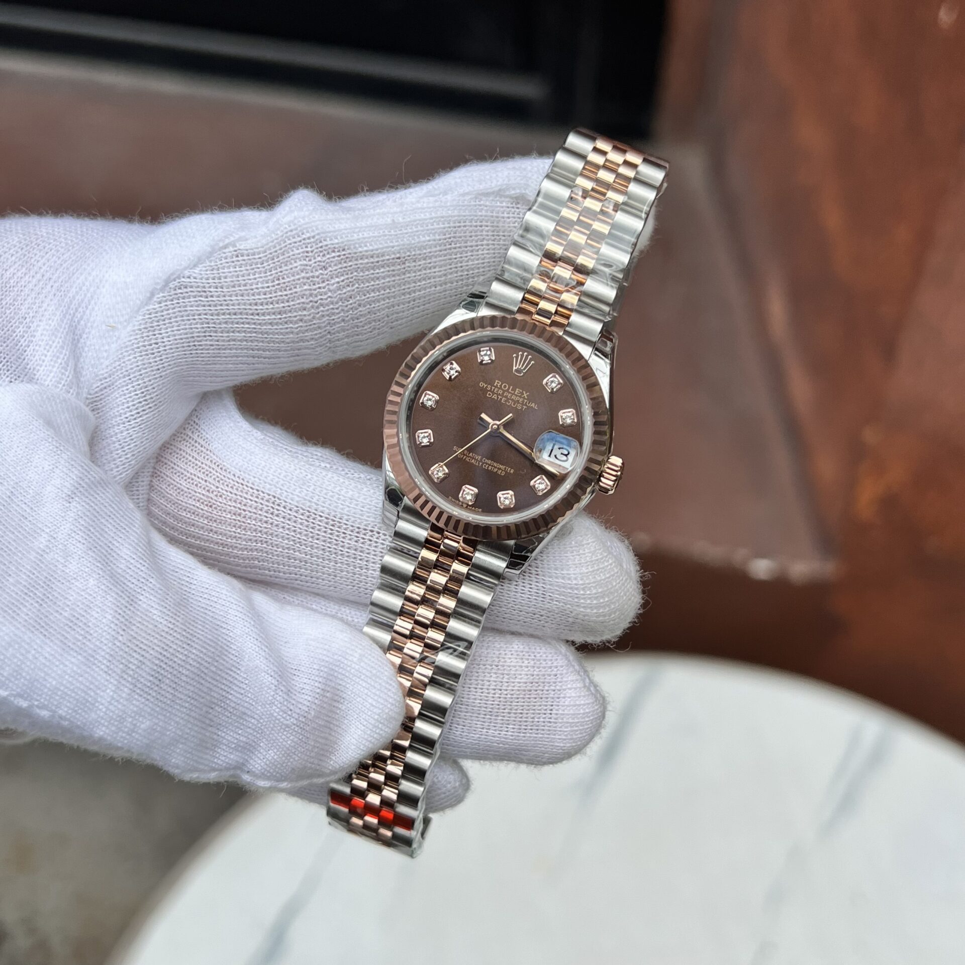 Rolex DateJust Best Replica Watch Chocolate Dial EW Factory 31mm - Elite Watch Atelier