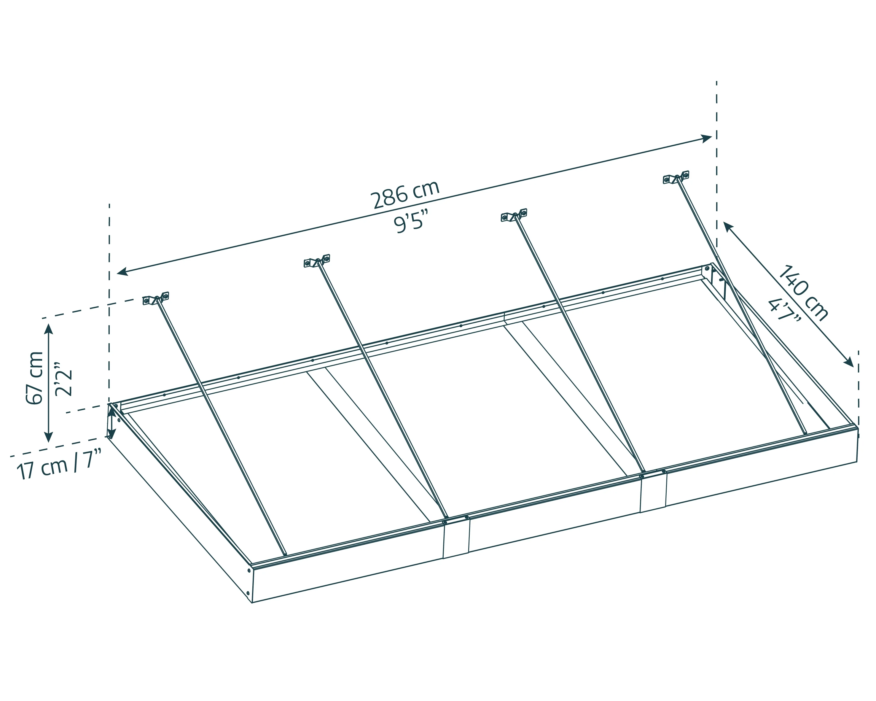 Palram - Canopia Sophia XL 2000 6' x 5' Acrylic Awning - Gray/Mist - Image 22