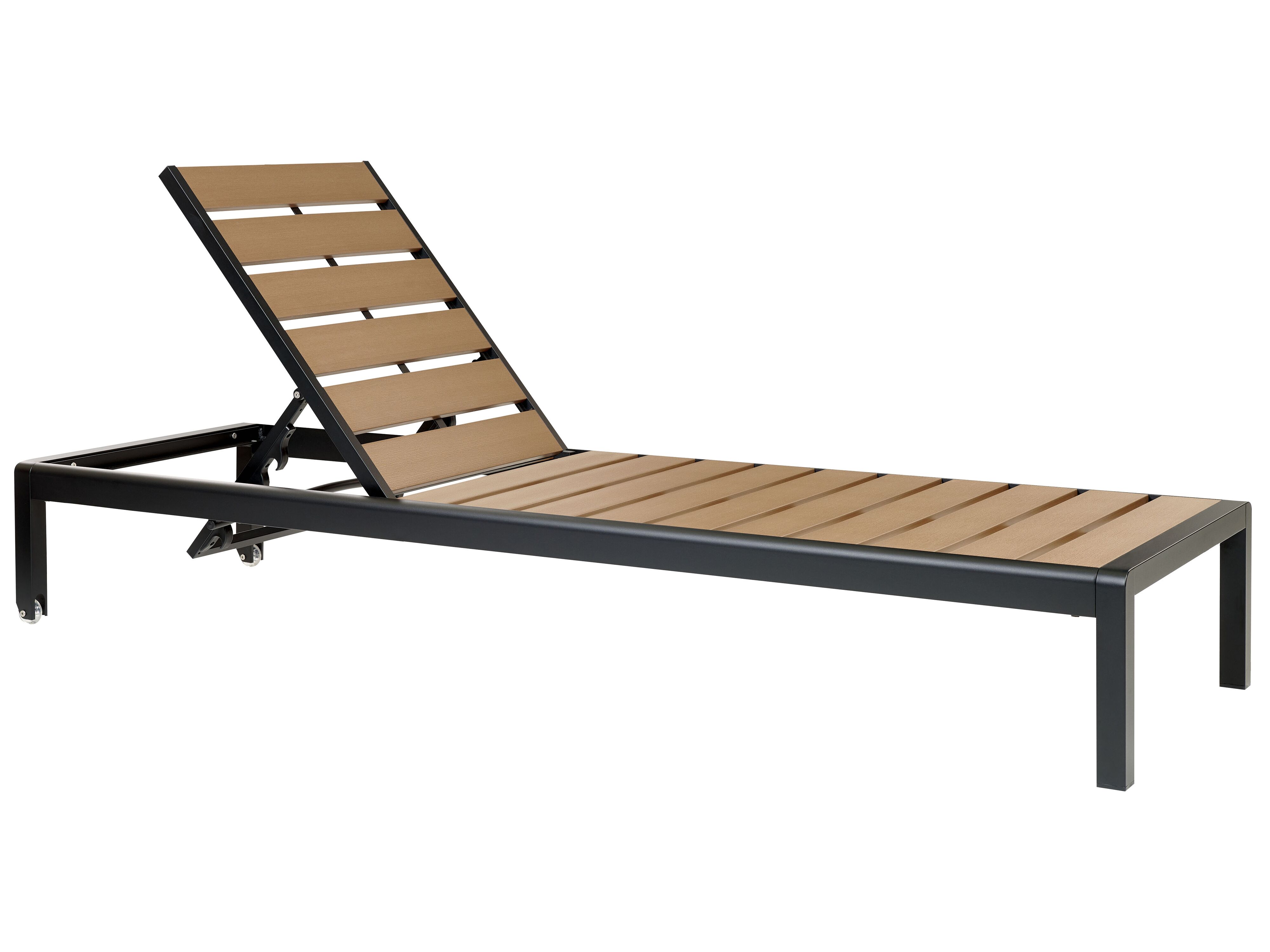Sun Lounger NARDO Reclining Metal Brown/ Black