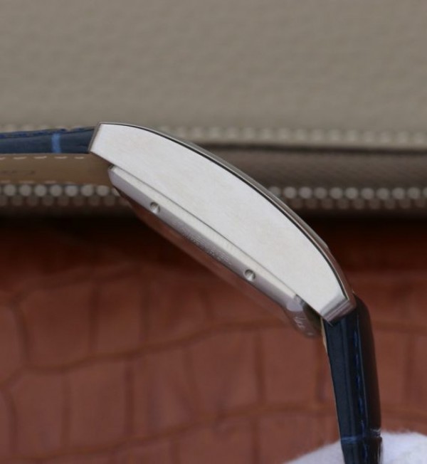 Replica Cartier Tank MC SS Blue Textured Dial Blue Leather Strap - Top club