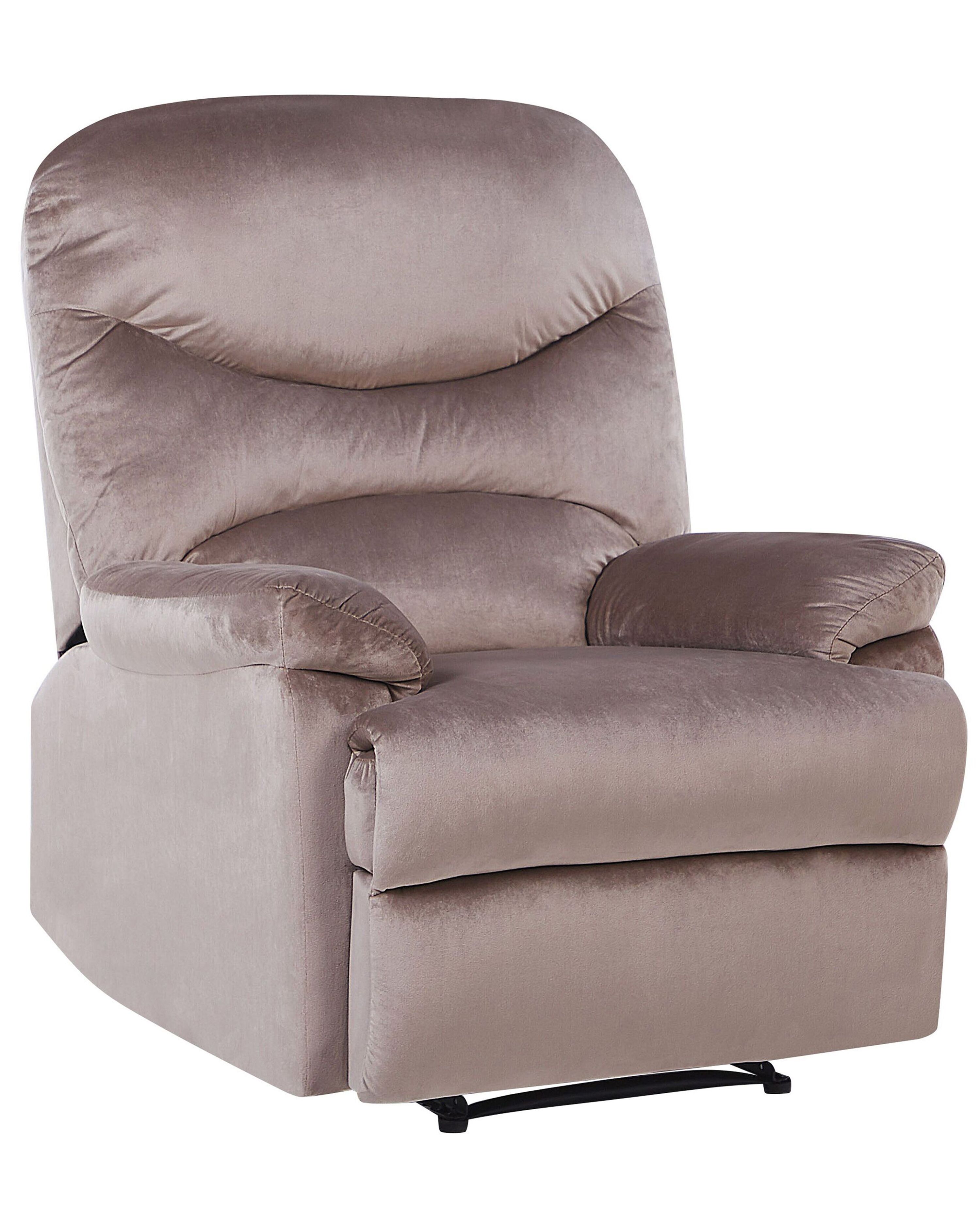 Recliner Chair ESLOV with Footrest Velvet Taupe Beige