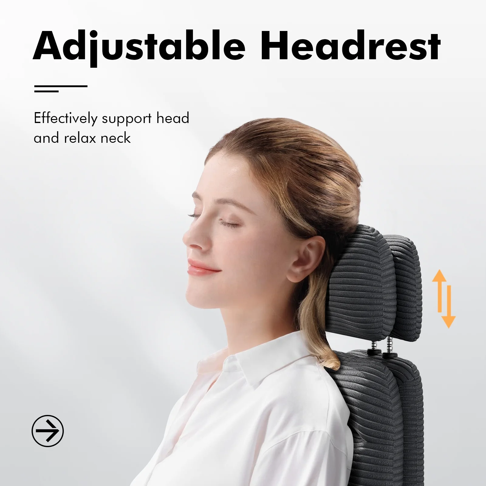 HomeZeer Ergonomic Cross-Legged Office Chair with Footrest & Headrest, Heavy Duty Executive Desk Chair with Flip-up Armrests, Corduroy Fabric Computer Criss Cross Chair for Home Office, Black - Image 10