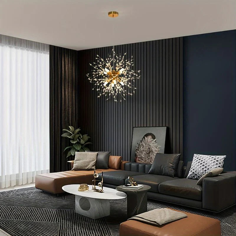 BloomLuxe – Paardenbloem Kristallen Kroonluchter in Elegant Design