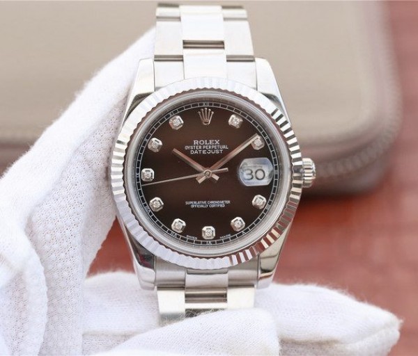 Replica Rolex DateJust 41mm 126334 Fluted Bezel Black Dial Diamonds Markers Jubilee Bracelet A3235 - Top club