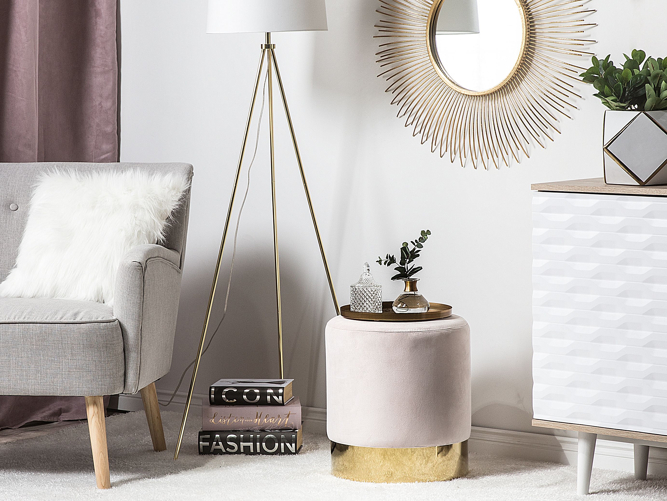 Pouffe SOPHIA Velvet Pink