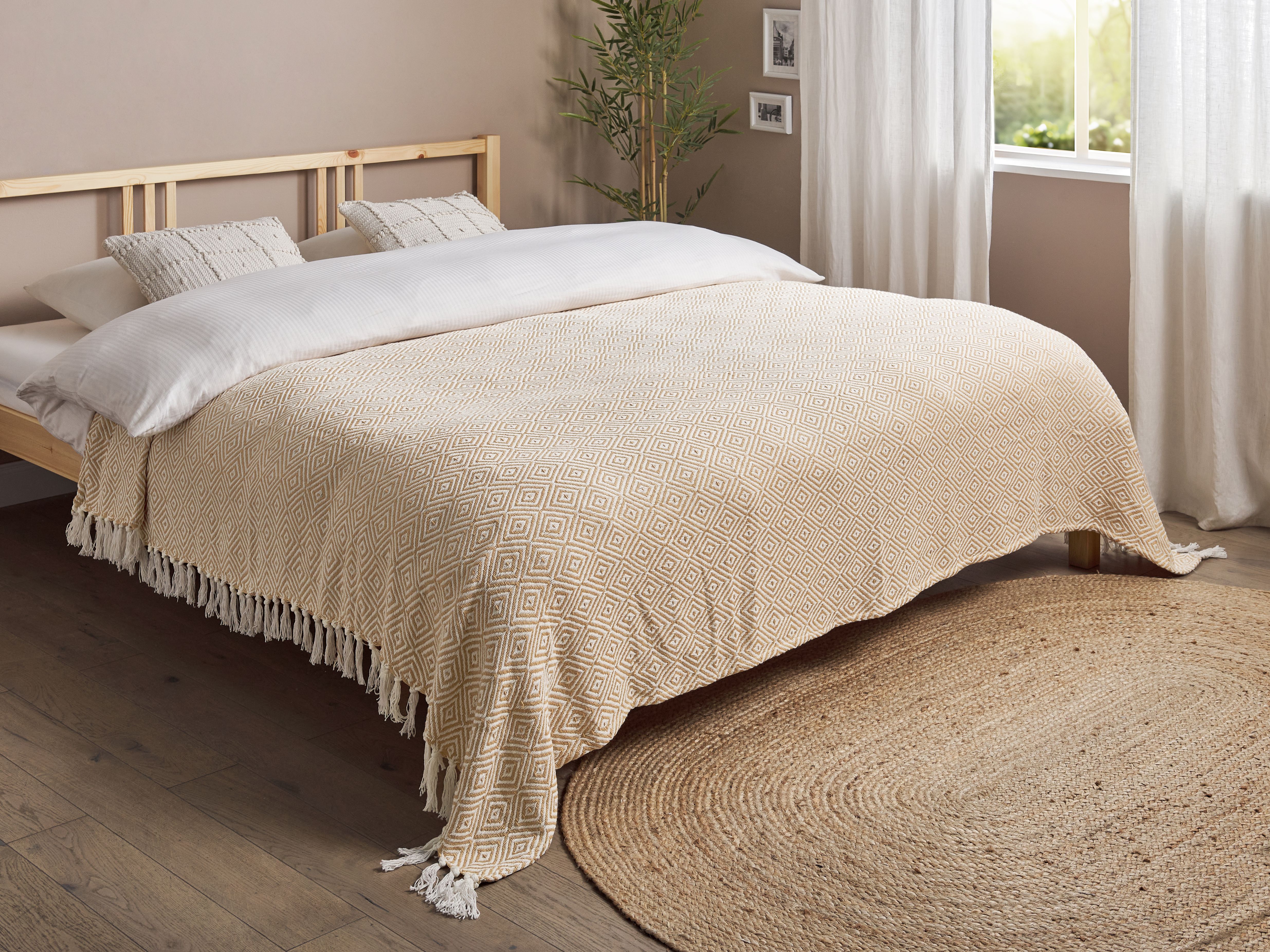 Bedspread TOUTLI Cotton 200 x 220 cm Beige