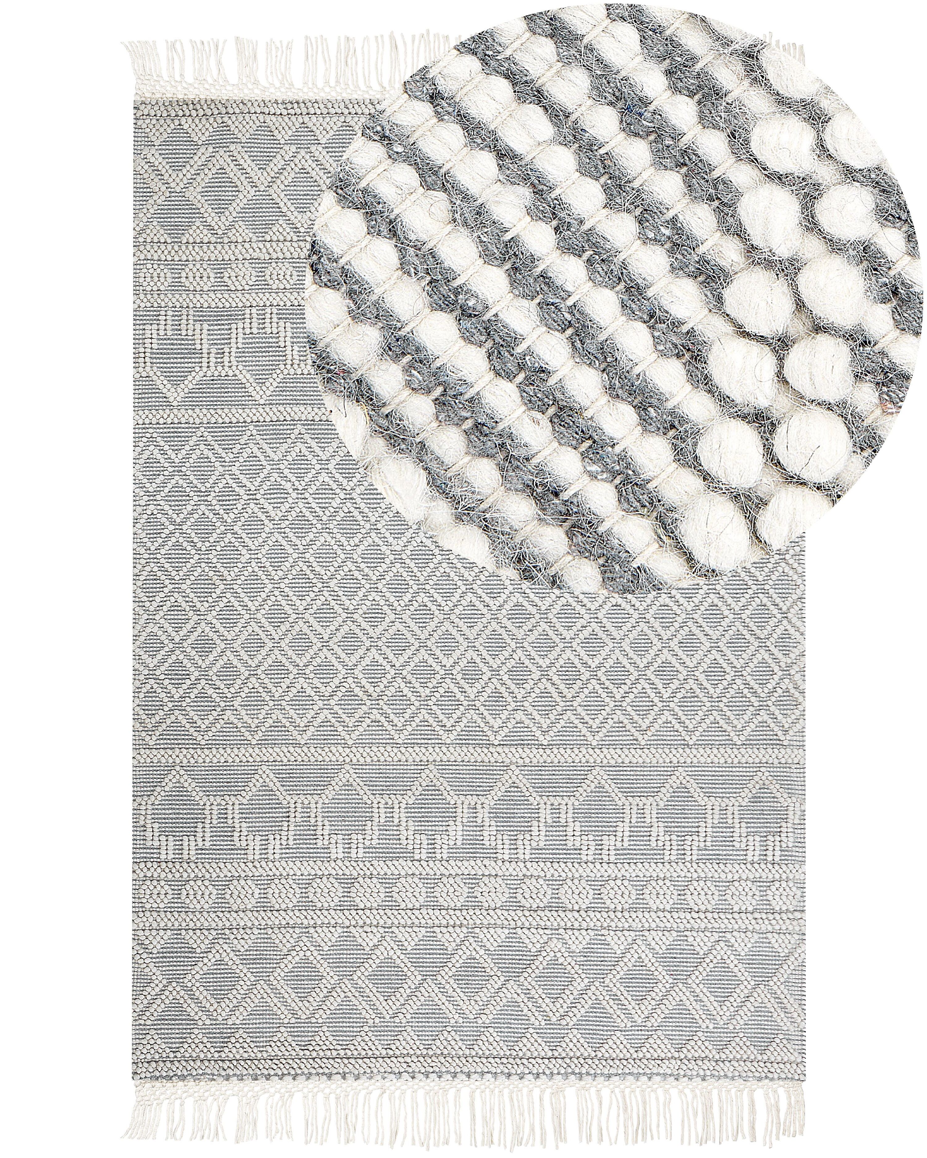 Rug SOLHAN Grey Beige 160 x 230 cm Wool