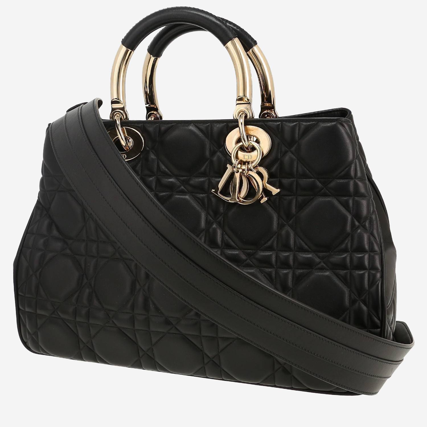 Dior Lady 95.22 handbag in black leather cannage1:1High-quality replica