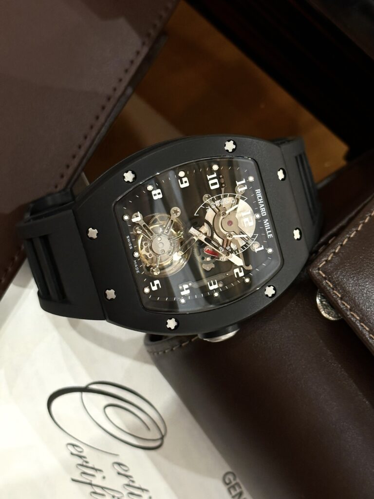 Richard Mille Replica 11 Watch RM001 Tourbillon Black Ceramic Highest Quality 42mm - Top club