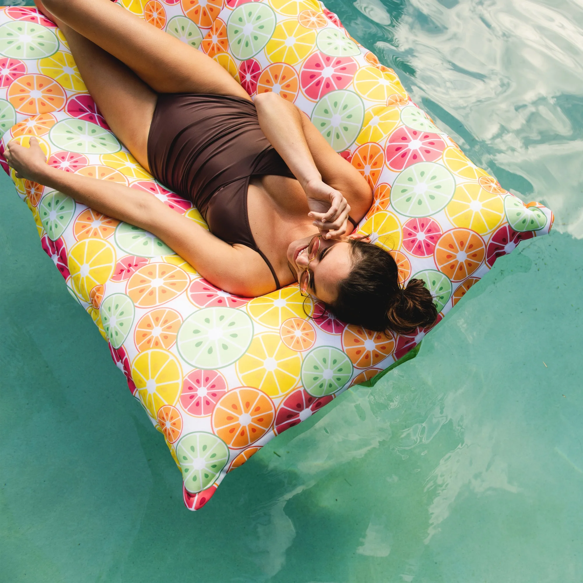 Big Joe Lagoon Lounger No Inflation Needed Pool Float, Americana Nautical Stripe Double Sided Mesh, Quick Draining Fabric, 5 feet Giant - Image 36