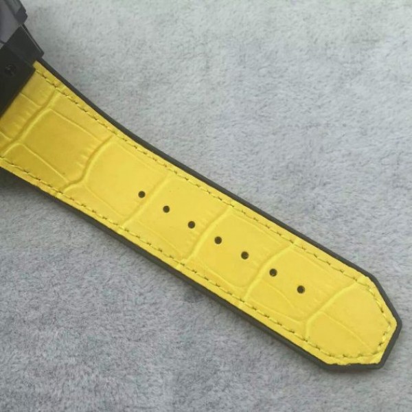 Replica Hublot Big Bang King Power 48mm PVD Black Dial Yellow Hands Gummy Strap A7750 - Top club