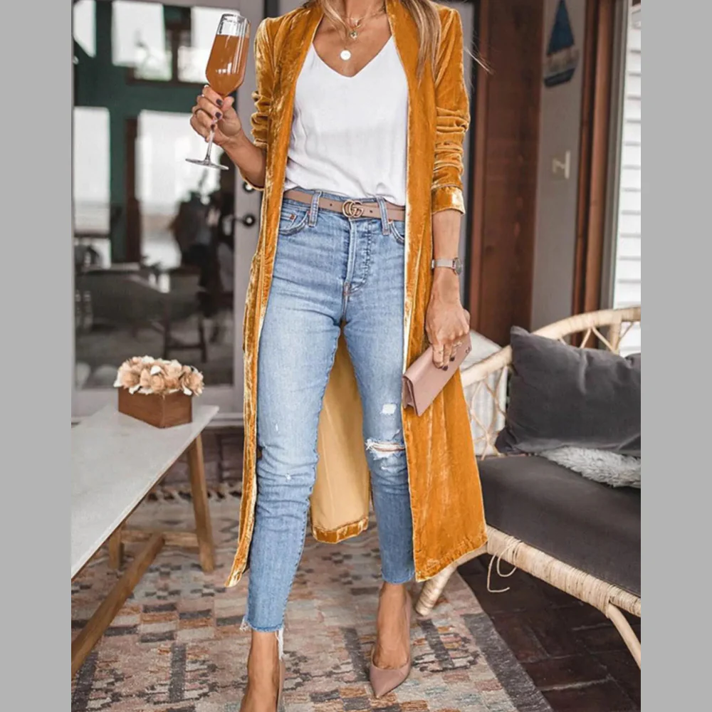 Open Front Long Sleeve Longline Cardigan - ZKZOOK