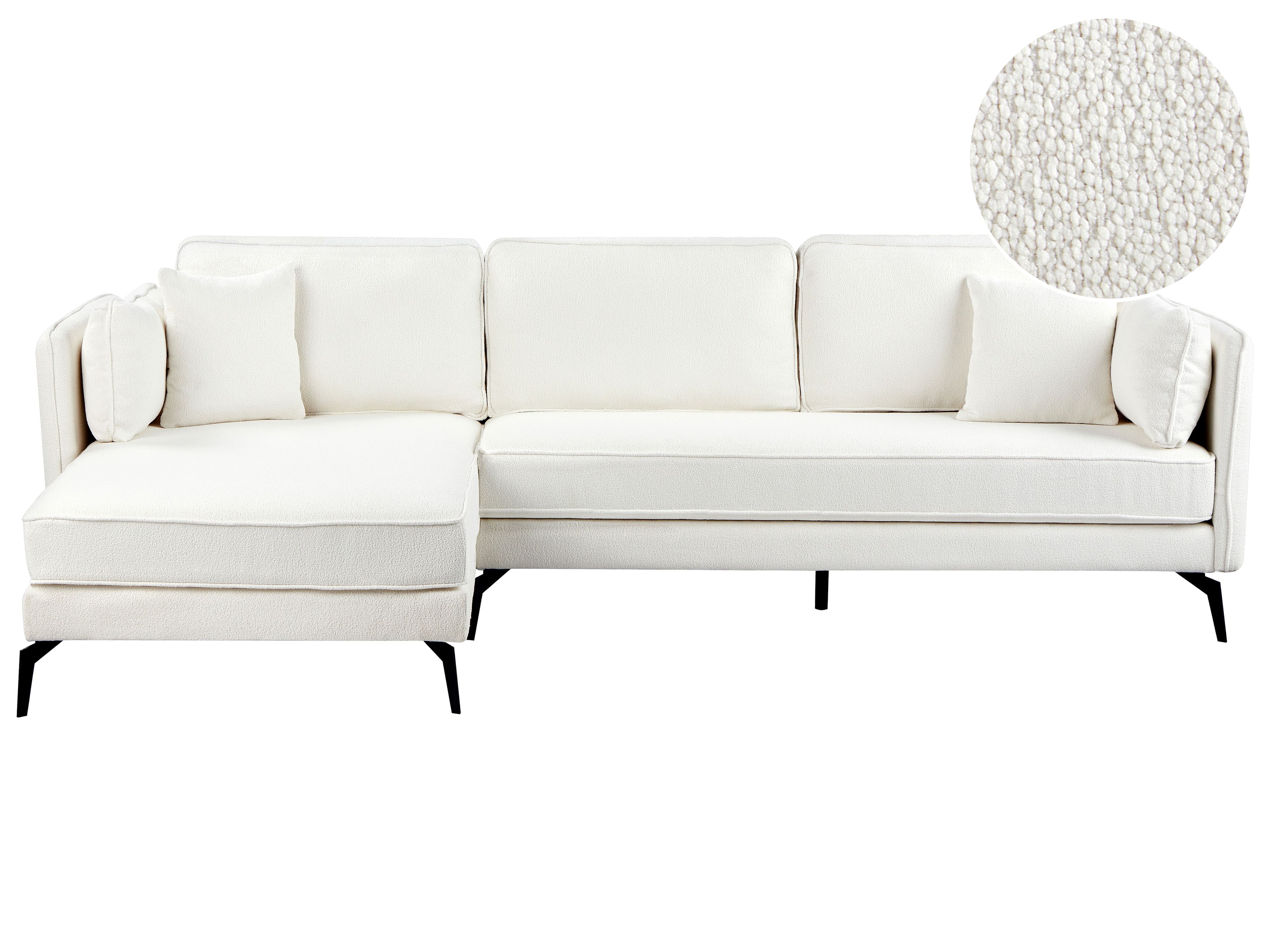 Corner Sofa 3 Seater ALTAN Boucle Off-White Right Hand
