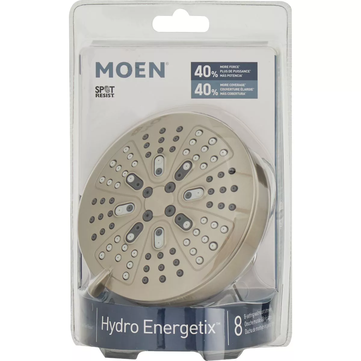 Moen Hydro Energetix Spot Resistant Brushed Nickel 8-function 4.75 In. Dia. Spray Head Fixed Shower
