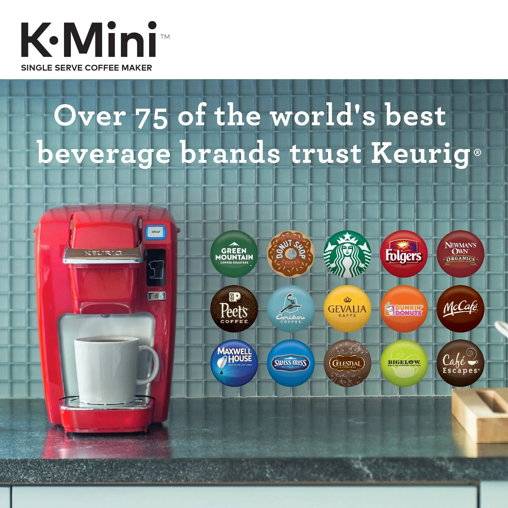 Keurig K-Mini K15 Single-Serve K-Cup Pod Coffee Maker, Chili Red