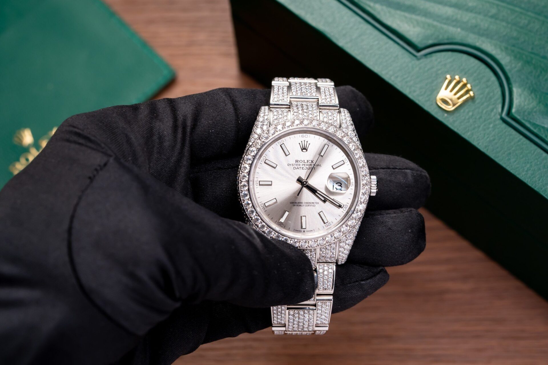 Rolex Datejust 126334 Best Replica Watch With Full Diamond Moissanite 41mm - Elite Watch Atelier