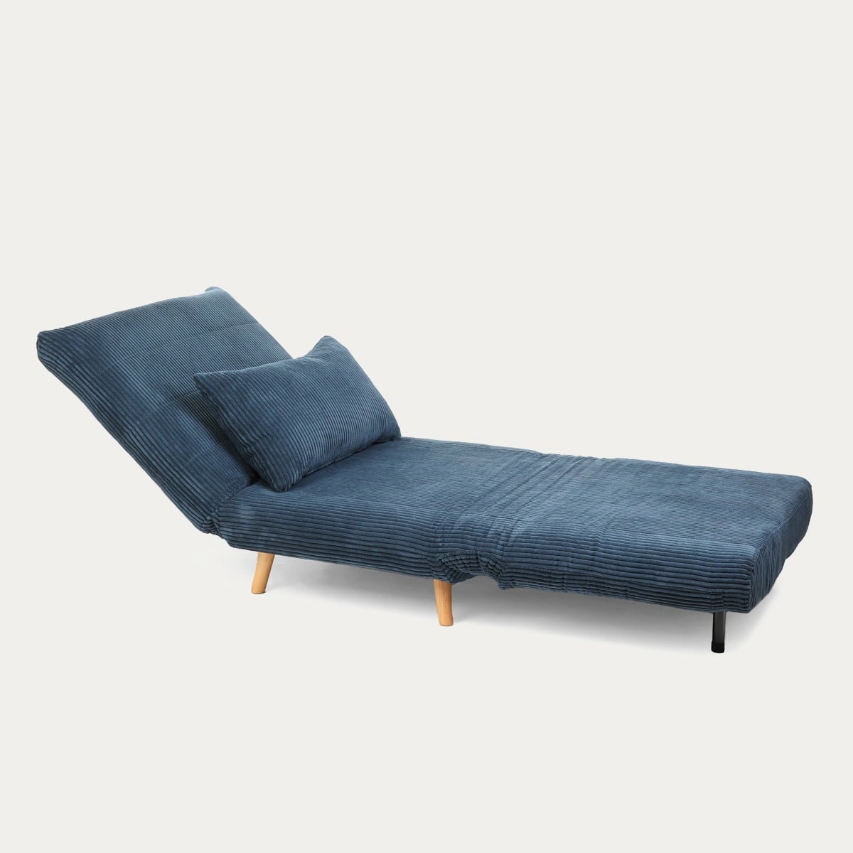 Sofa SOLACE 1-osobowa, z funkcją spania sztruksowa granatowa 83x91x84 cm