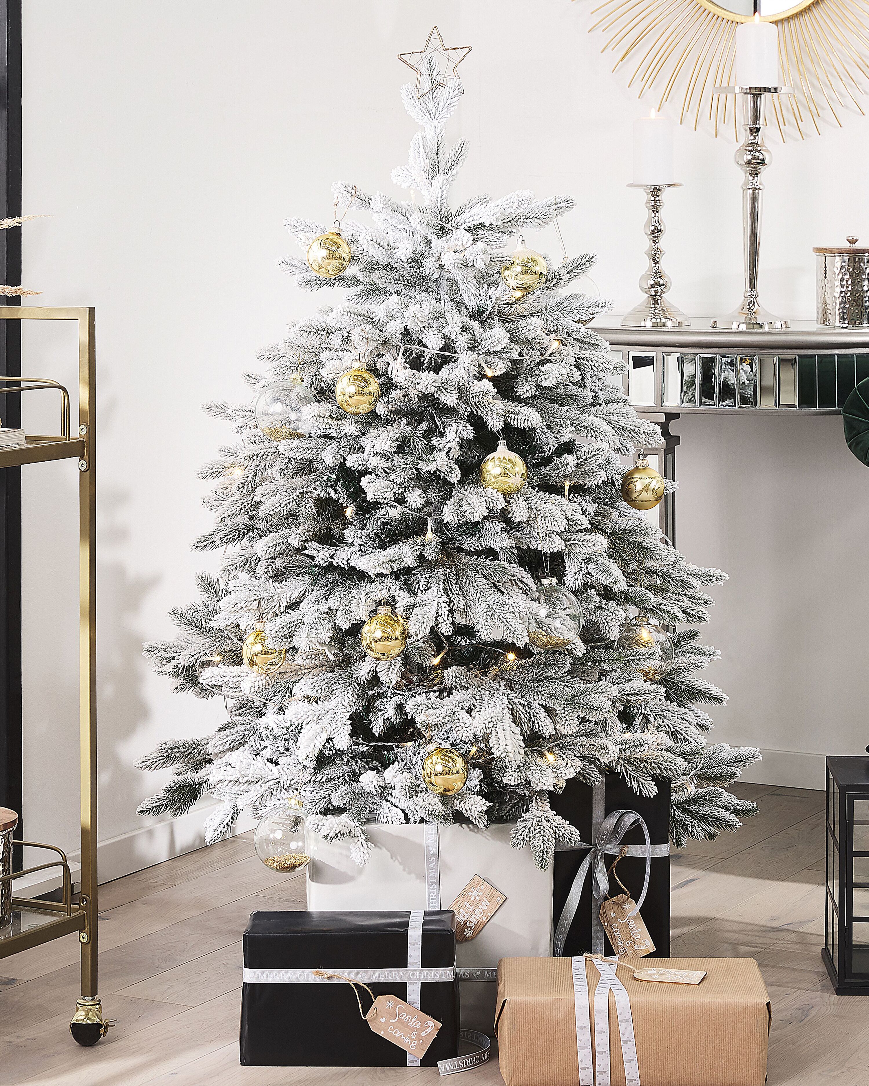 Artificial Snowy Christmas Tree FORAKER 120 cm White