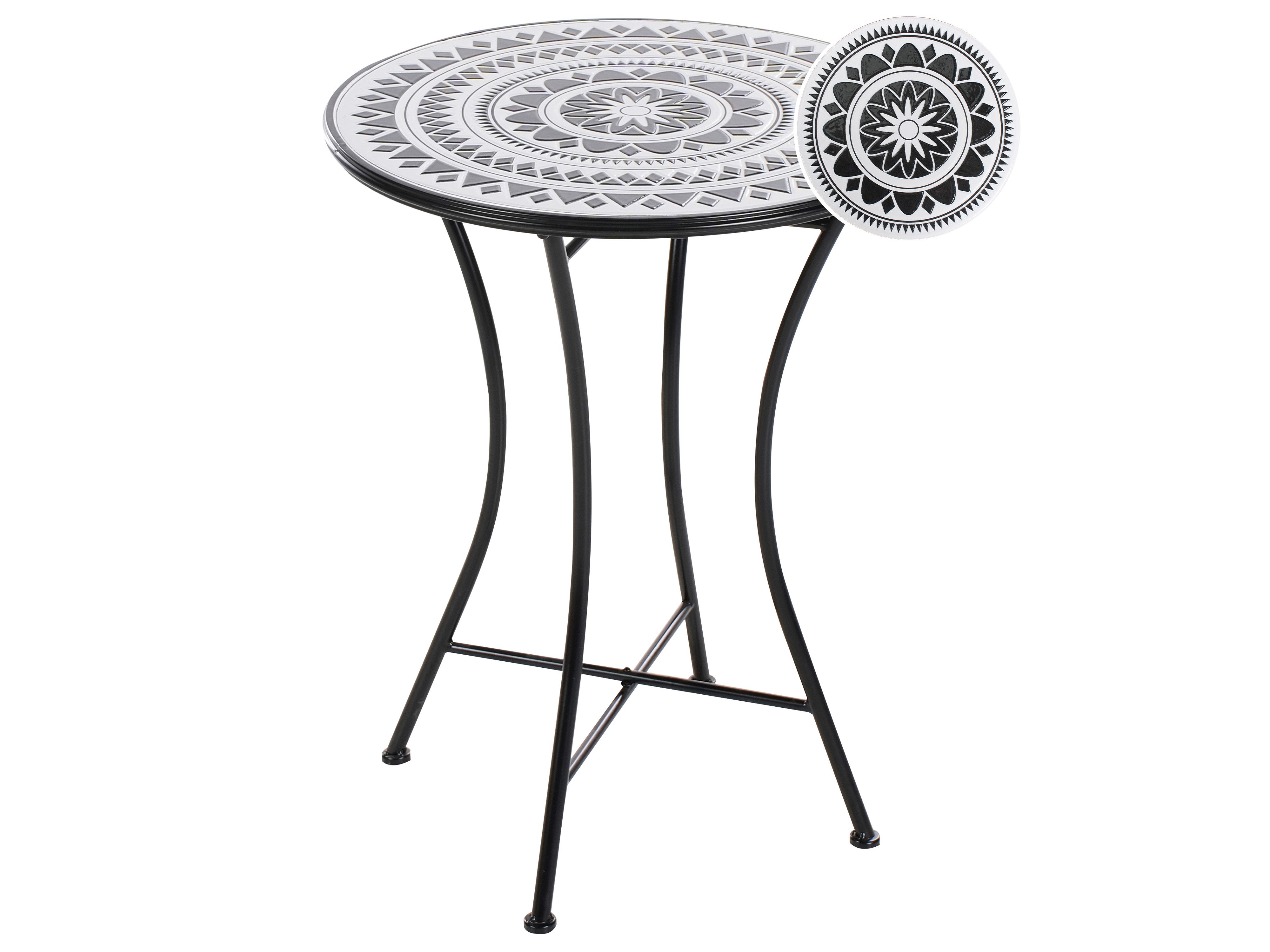 Bistro Table COMISO 60 cm 60 cm Metal Black/ White