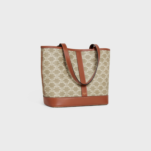 Replicate SMALL CABAS IN TRIOMPHE CANVAS AND CALFSKIN GREGE(1:1 replica)1:1High-quality replica