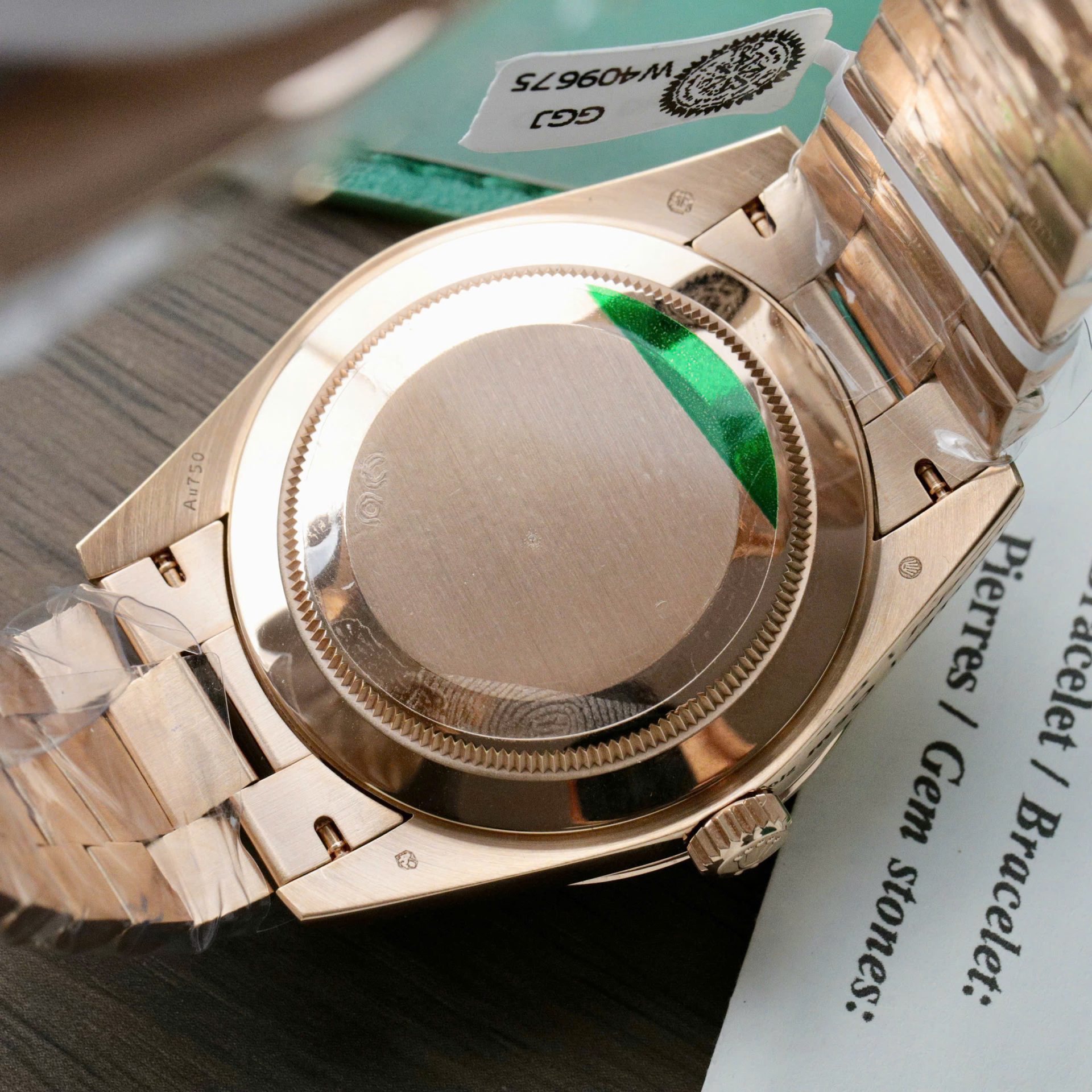 Rolex Day-Date Dial Blue Copies Watch Custom Weight 186Gram 18K Gold Wrapped 40mm - Top club
