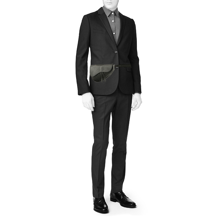 Dior Saddle shoulder bag in black grained leather1:1High-quality replica