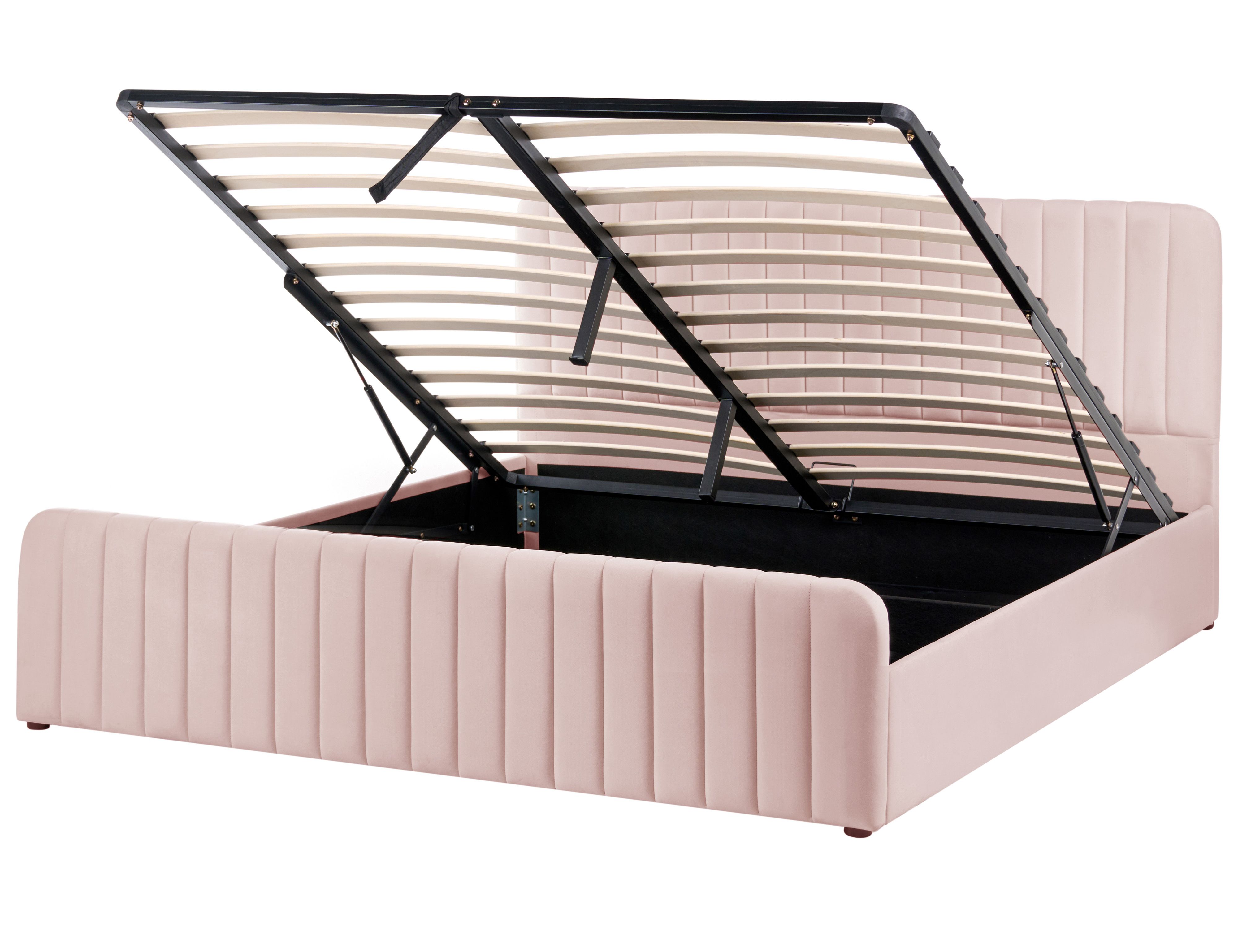 Ottoman Bed LUNAN 180 x 200 cm (EU Super King) Pastel Pink