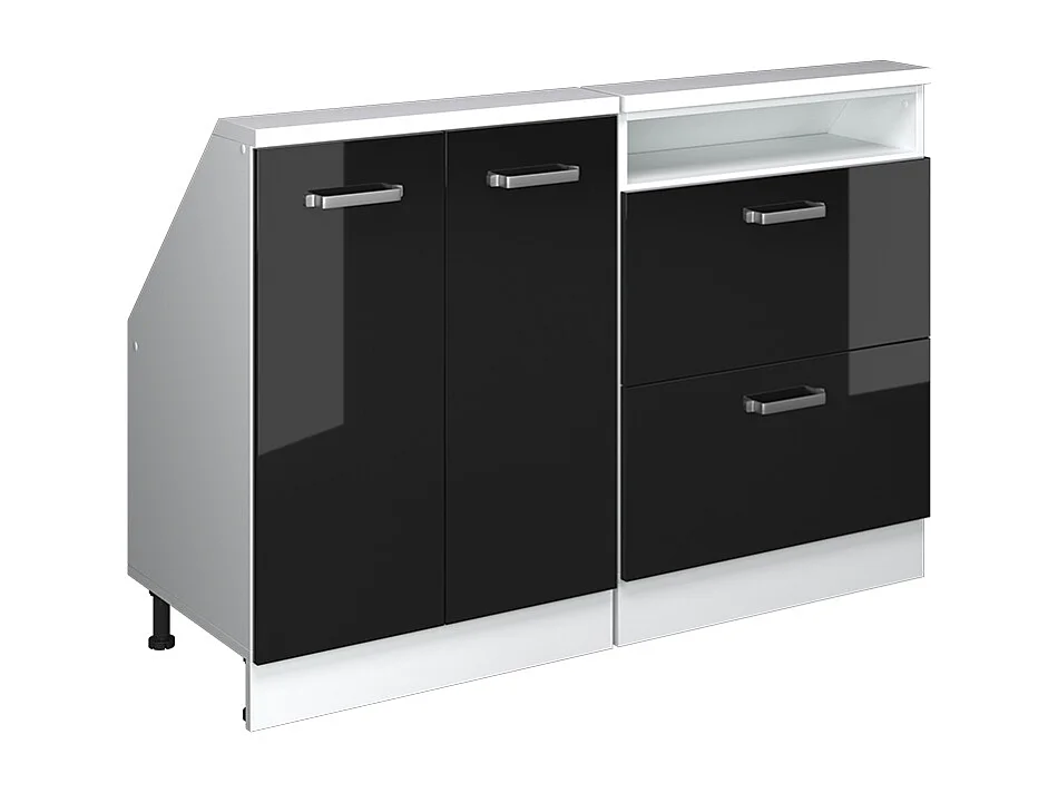 Ensembles de meuble sous pente noir brillant/blanc 120x46x81.6 rion