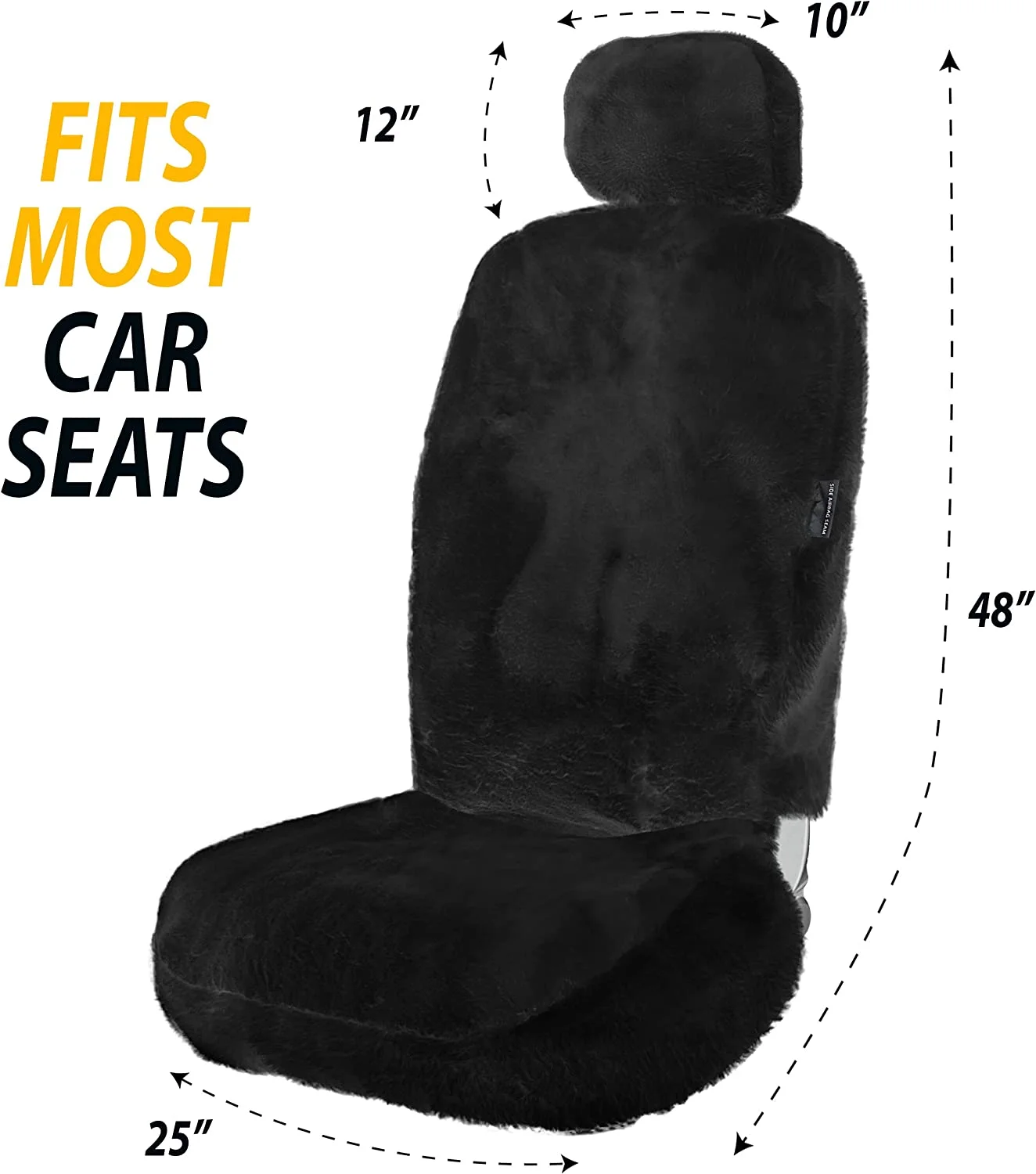 Zone Tech Genuine Sheepskin Ivory Car Seat Cover, Fluffy Luxury Wool Front Seat Covers, Universal Fits Car, Truck, SUV, & Van - Image 19