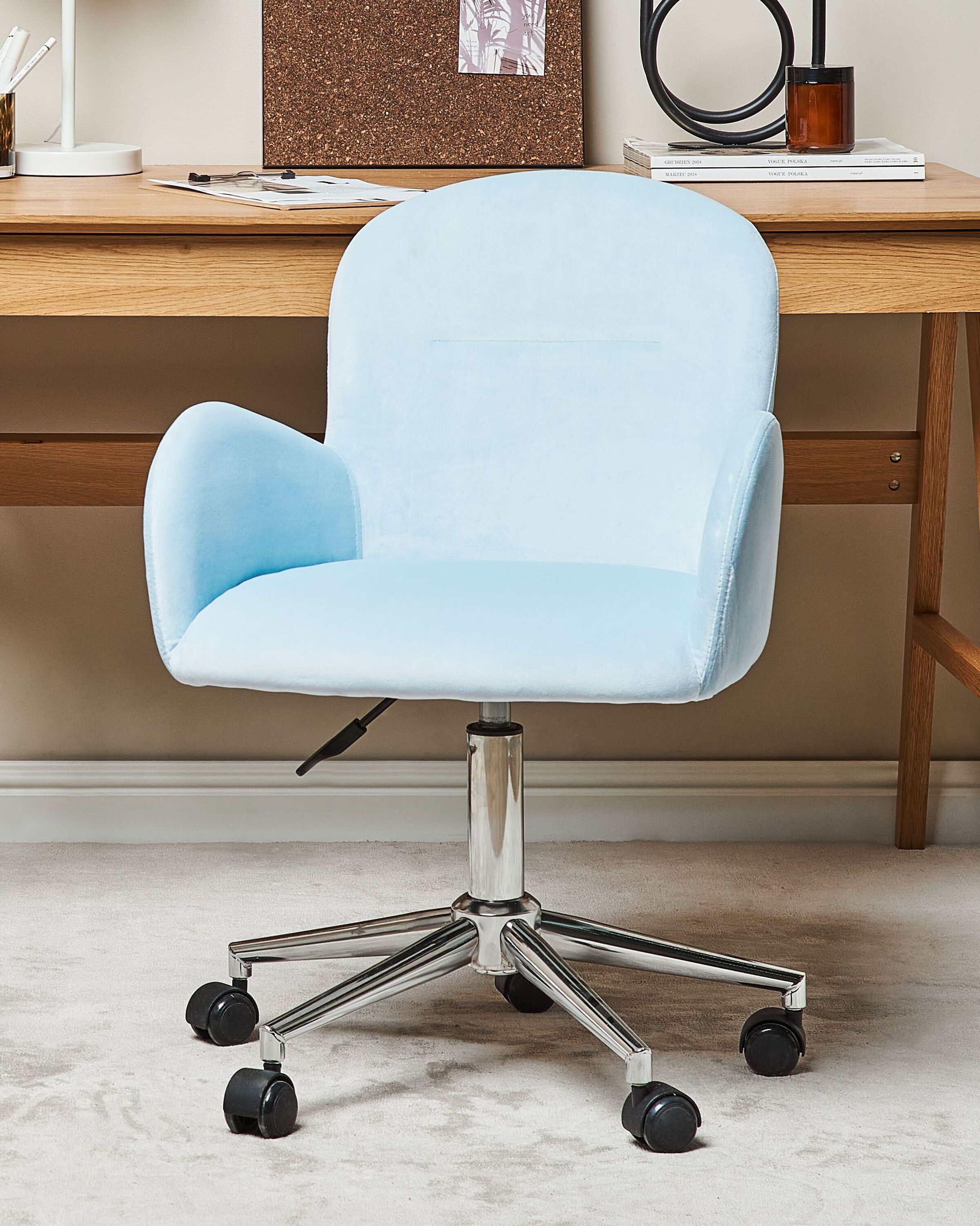 Desk Chair PRIDDY Velvet Light Blue