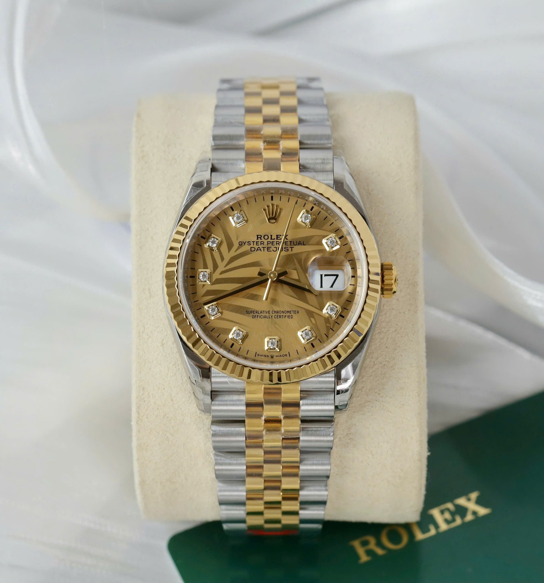Rolex Replica Watches DateJust 126233 Palm Dial VS Factory 36mm - Elite Watch Atelier