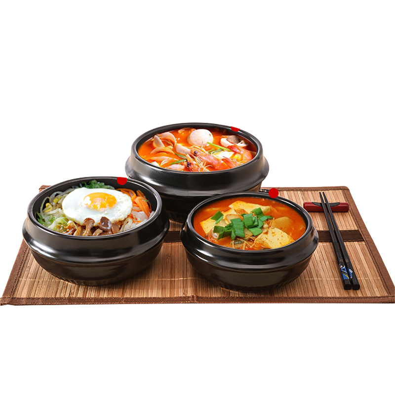 Popular Korean Non Stick High Temperature Resistance Easily Cleaned Restaurant Bibimbap Special Casserole 800ml Stone Pot