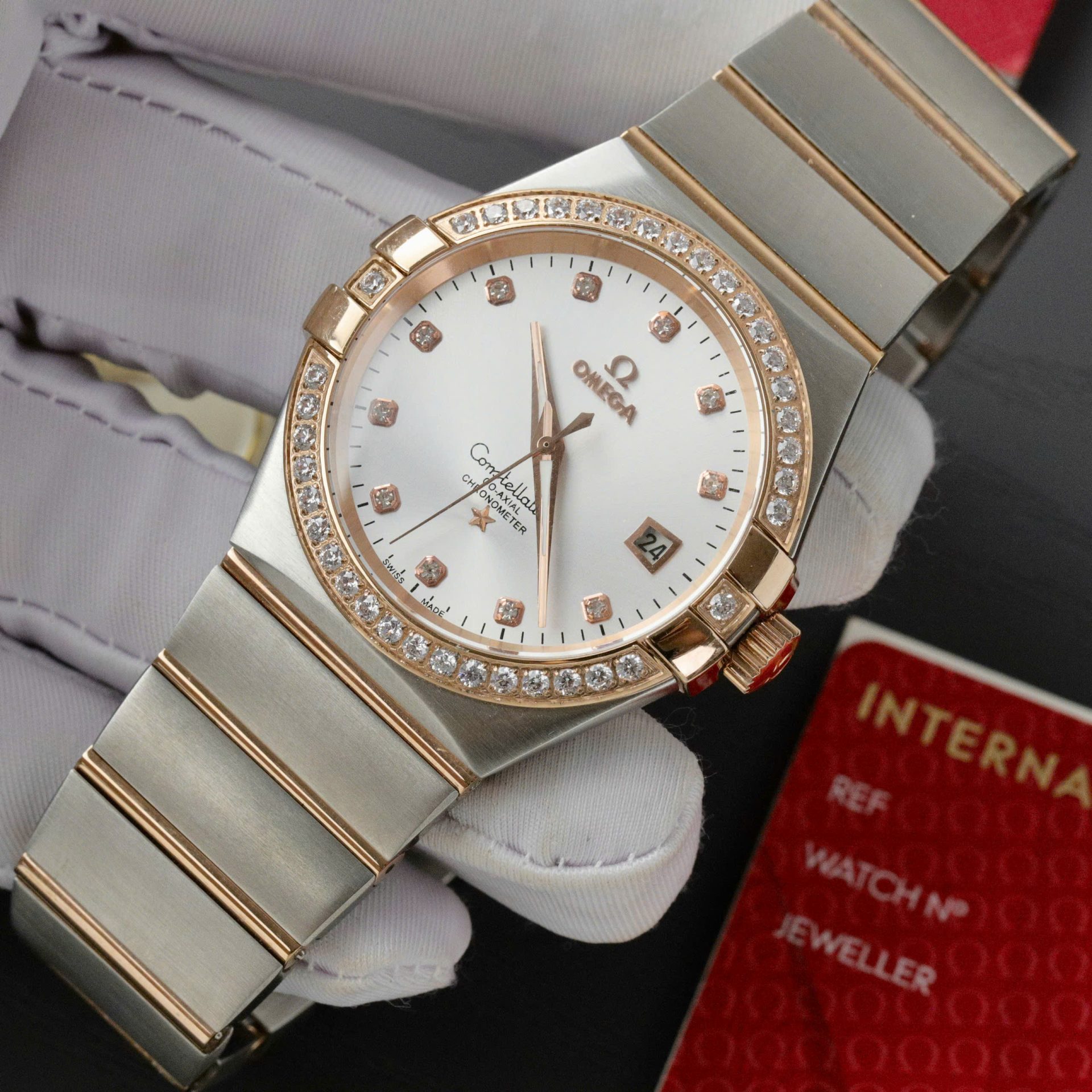Omega Constellation Co-Axial Clone 11 Watch White Dial Metal Strap 38mm - Top club