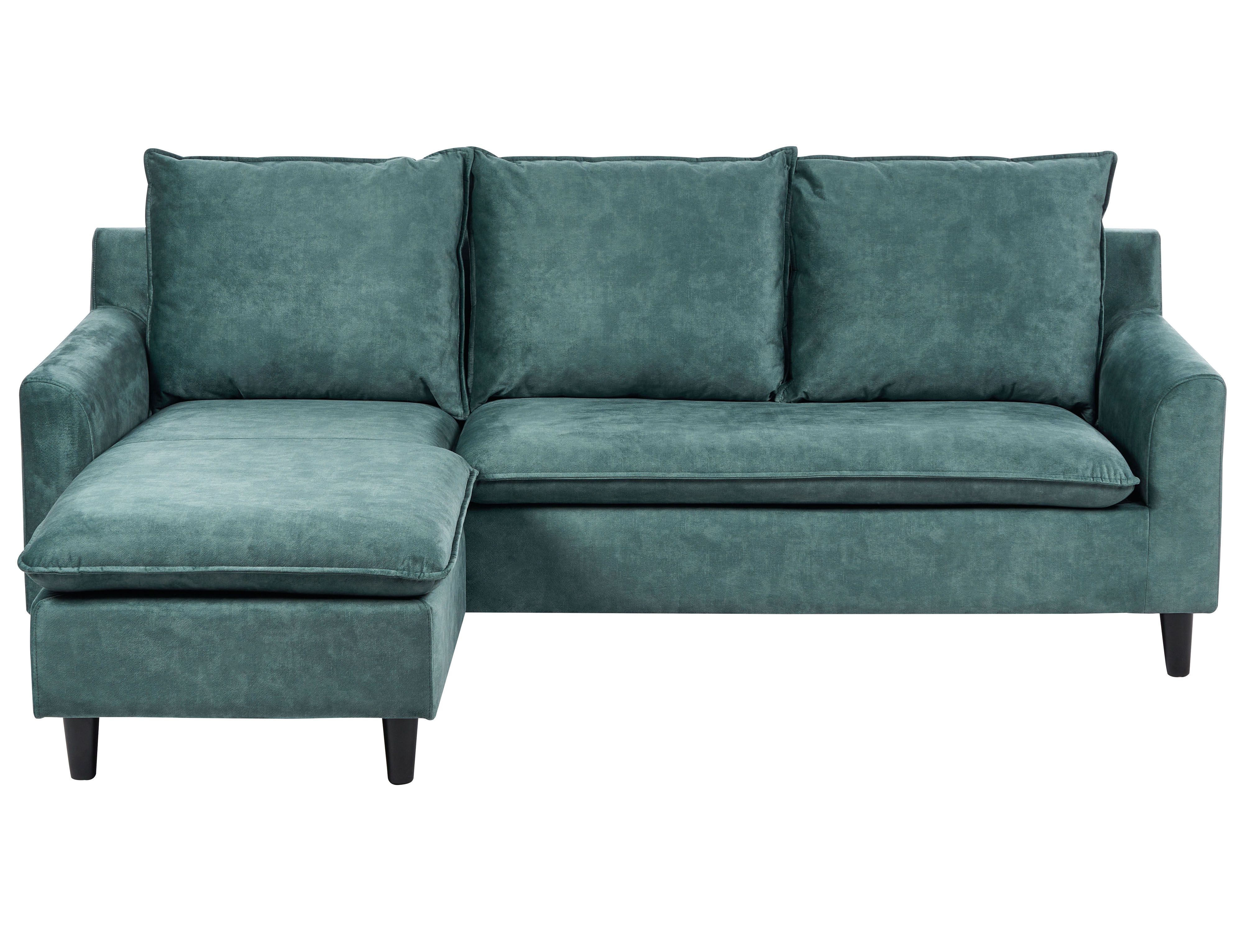 Corner Sofa 3 Seater ELVENES Velvet Teal Right Hand