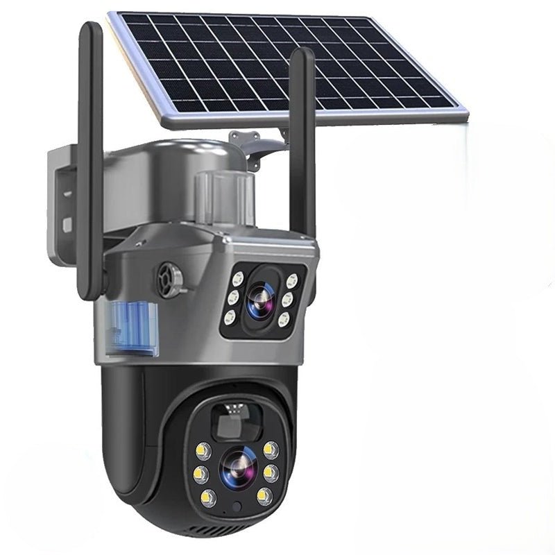 Draadloze 4K Beveiligingscamera Buiten met 360° Rotatie en Slimme Detectie - Weerbestendig en Zonne-energie