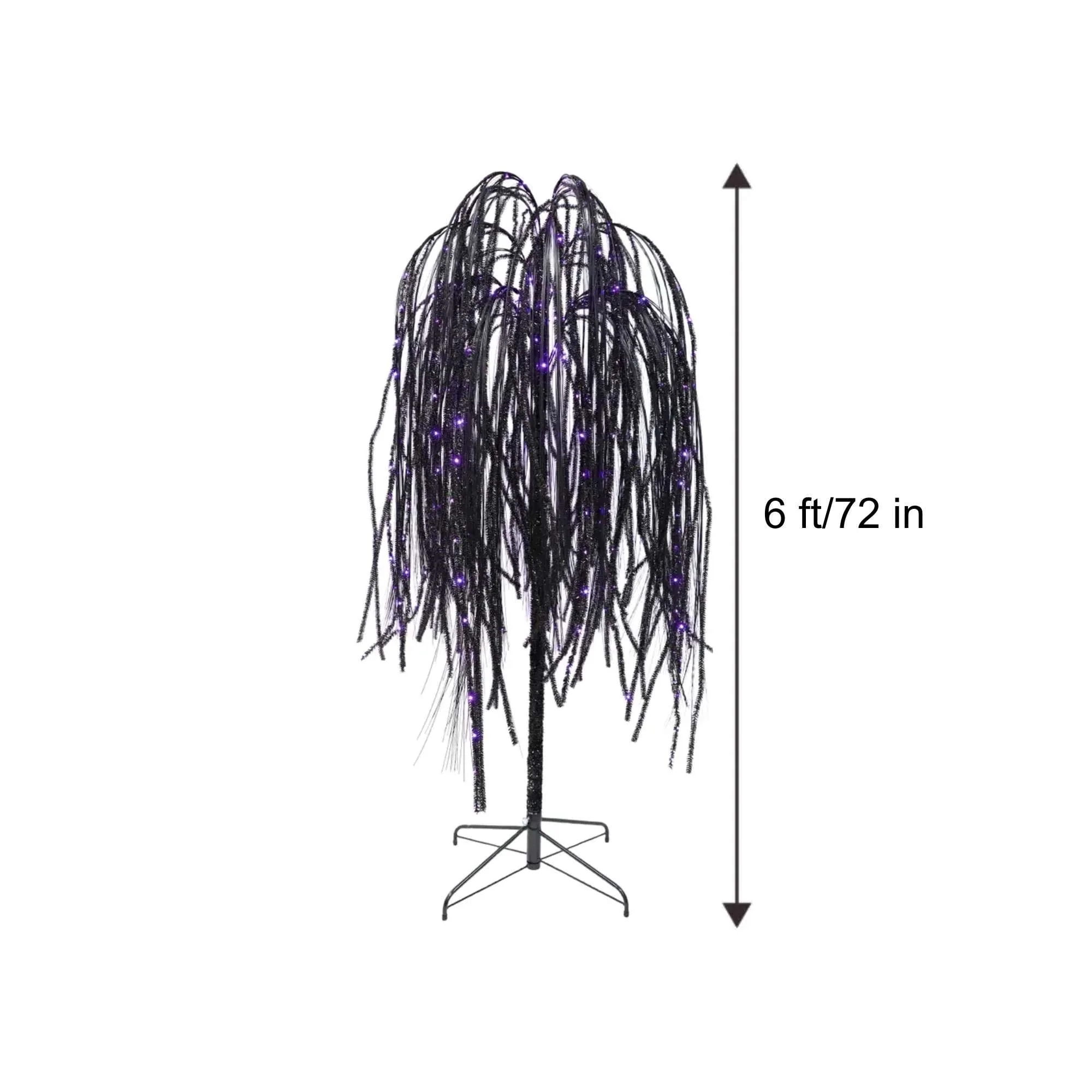 Outdoor LED 10-Function Willow Tree, Orange and Purple, 6', Halloween by Way To Celebrate - Image 7 Outdoor LED 10-Function Willow Tree, Orange and Purple, 6', Halloween by Way To Celebrate - Image 7