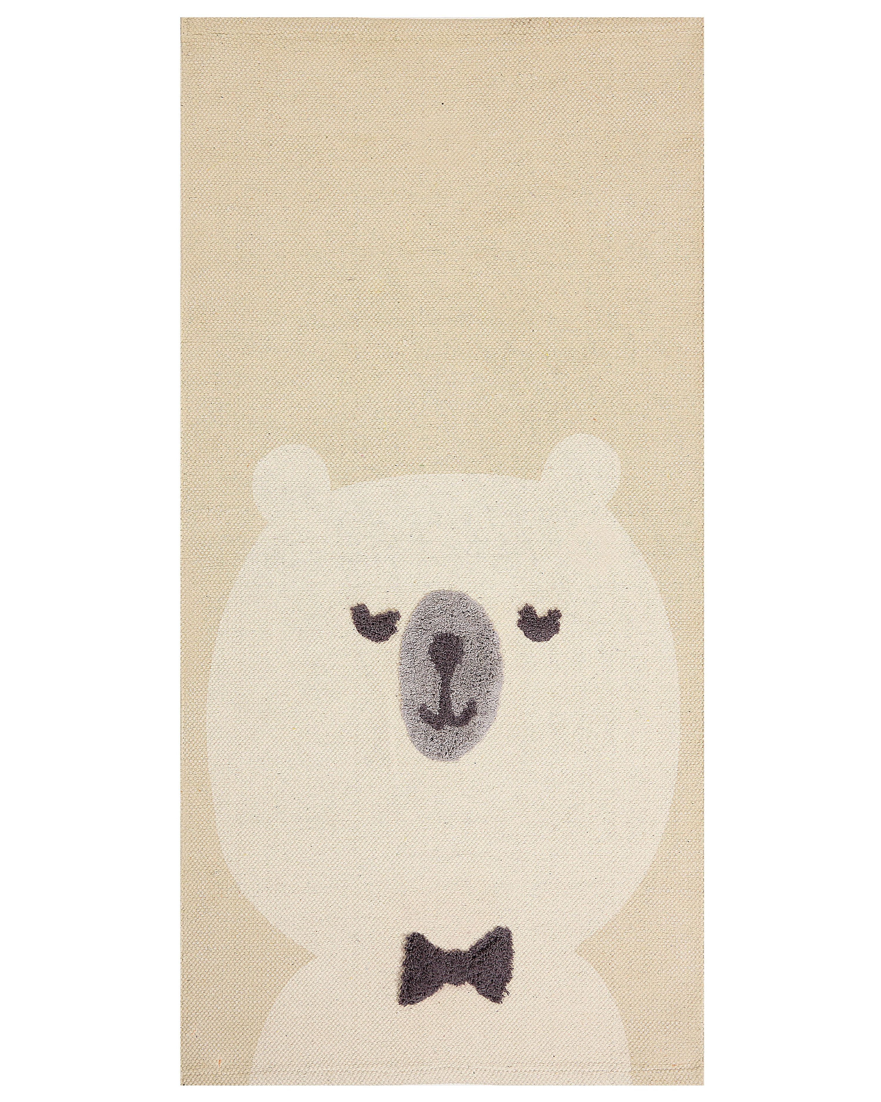 Kids Rug SIMAU Beige 80 x 150 cm Cotton
