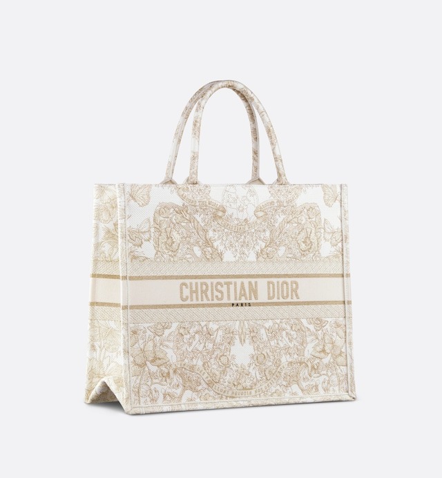 Christian Dior Large Dior Book Tote Gold-Tone And White Bag For Women M1286ZESV_M01E- 16.5 Inches / 42 Cm1:1High-quality replica