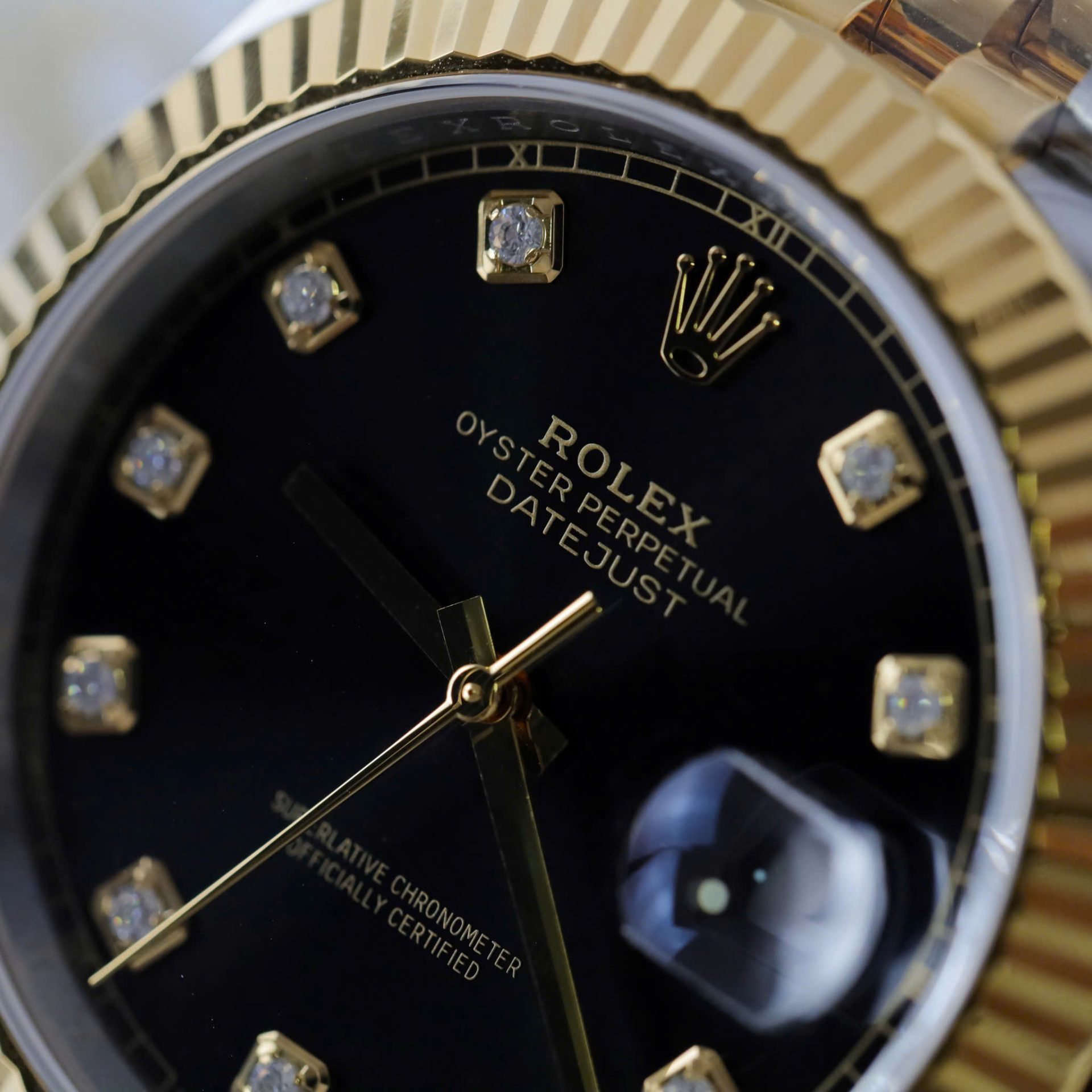 Rolex DateJust Replica Watches Black Dial Moissanite Diamonds Clean Factory 41mm - Elite Watch Atelier
