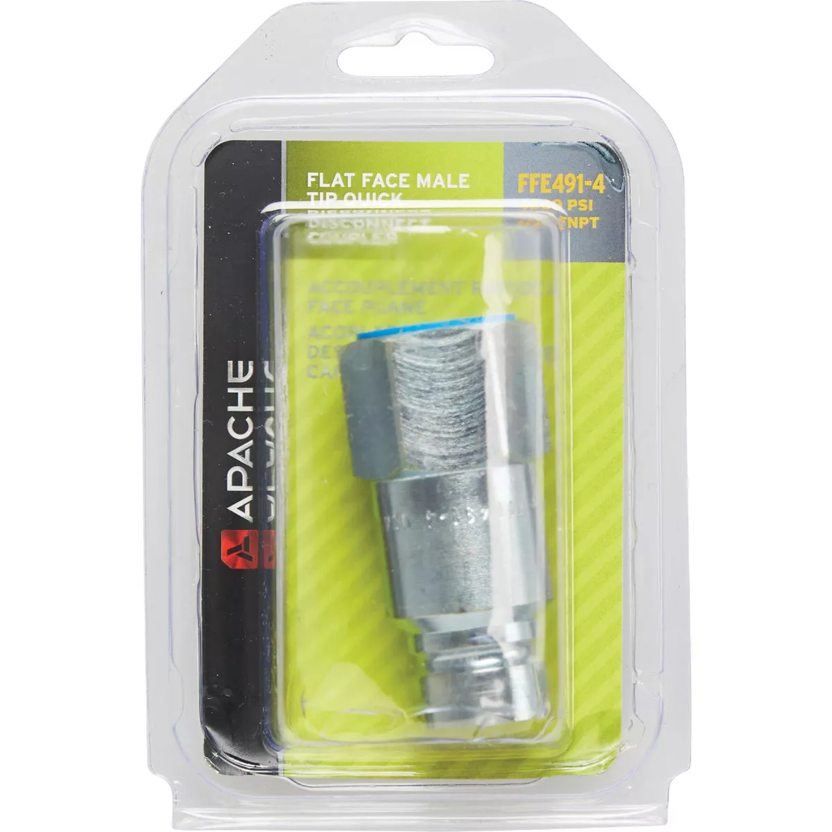 Apache 1/2 In. Body Male Tip Flat Face 1/2 In. FNPT Steel Hydraulic Hose Coupler