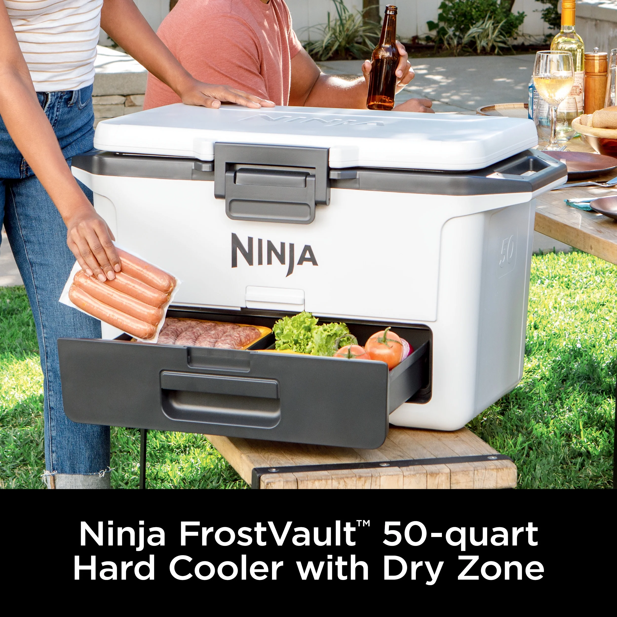Ninja FrostVault 50qt Hard Cooler with Dry Zone, Gray, FB151GY - Image 14