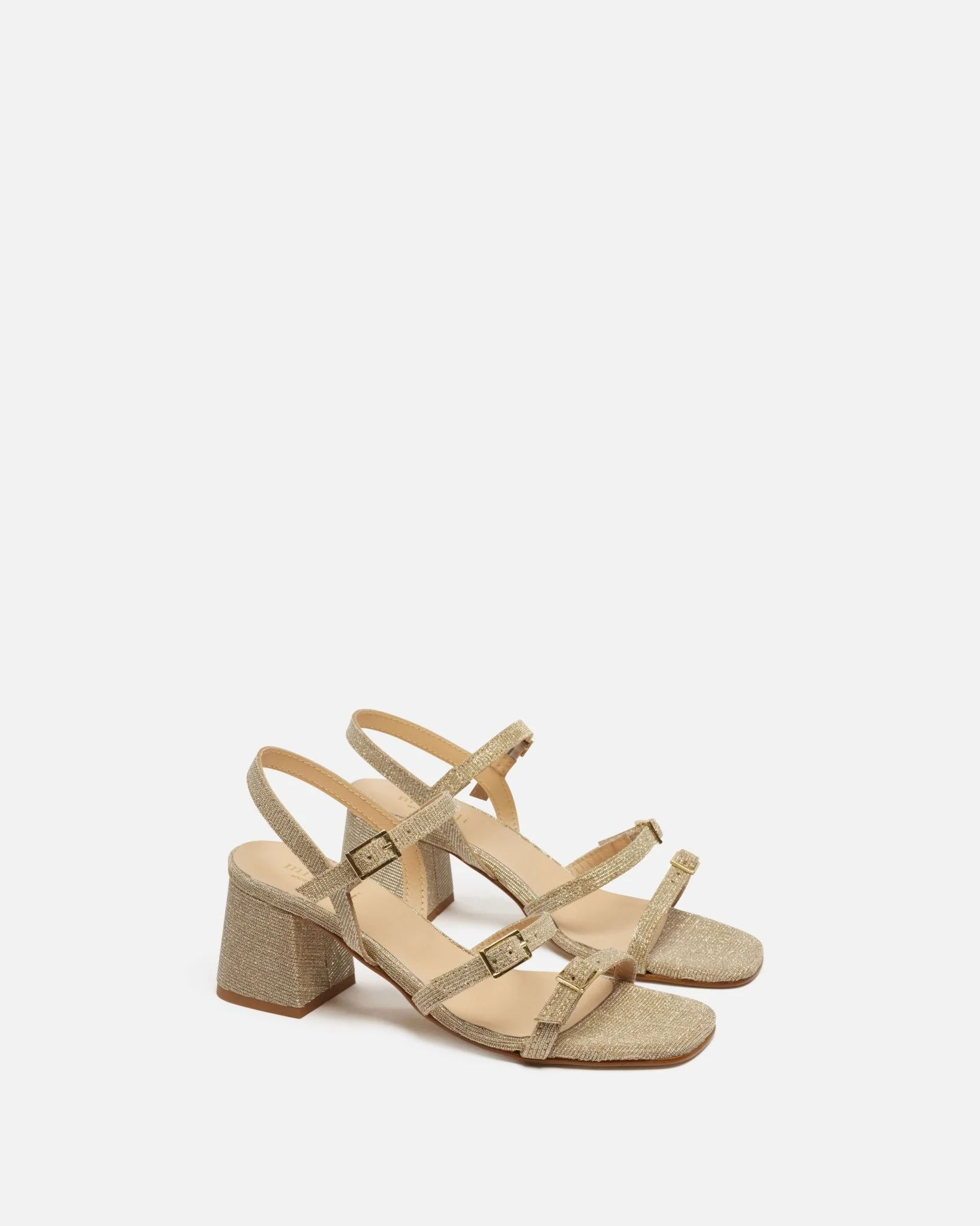 SANDALES LUTECIA/GLIT - En cuir paillettes à talons platine