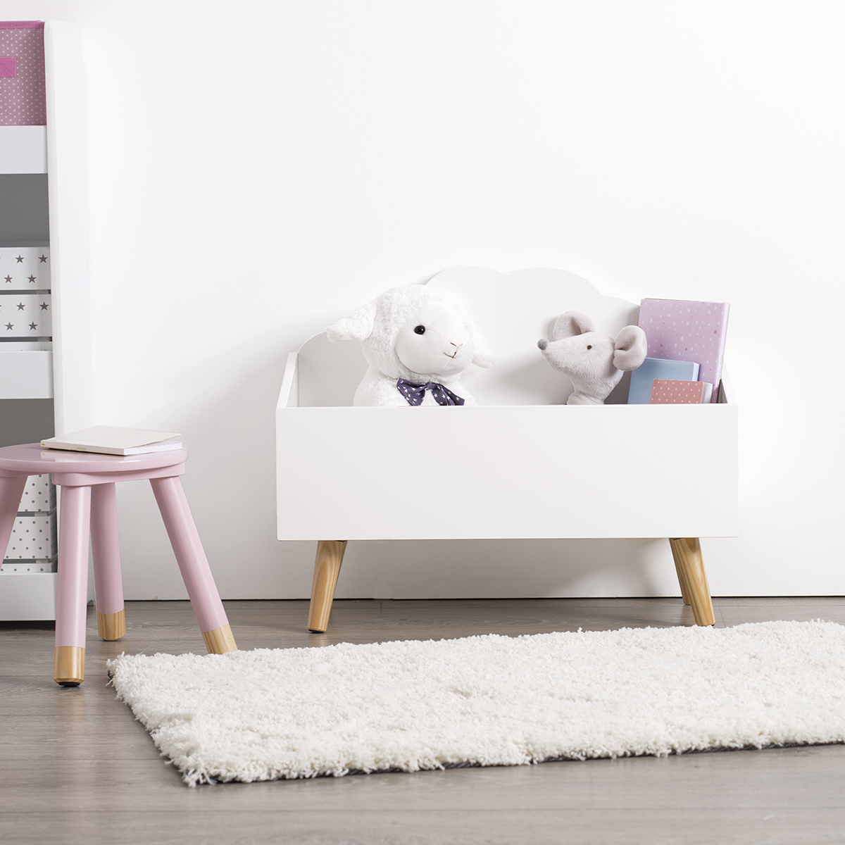 Kids chest "Cloud" White, 58x28 cm
