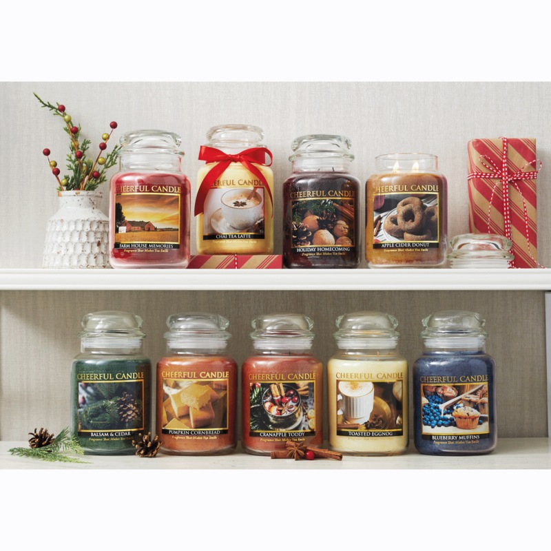 Cheerful Large Jar Candle, 24 Ounces - MIDNIGHT VELVET CATALOG